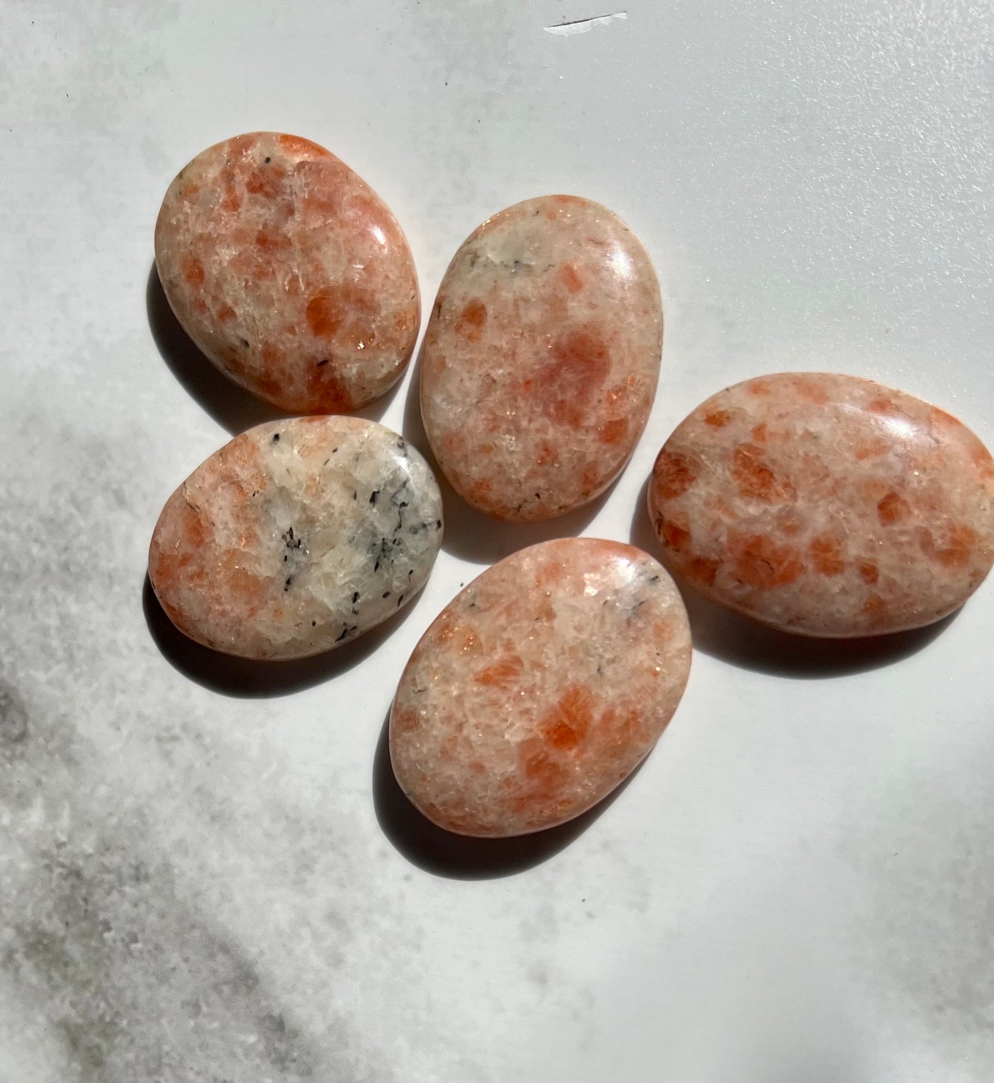 Sunstone Worry Stone Slab - Thumb Stone - Palm Stone- Crystal