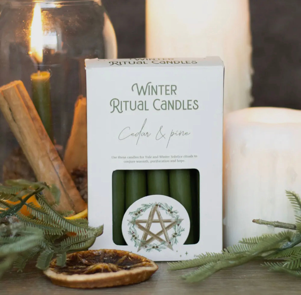 Cedar & Pine Winter Yule Ritual Magic Spell Candles