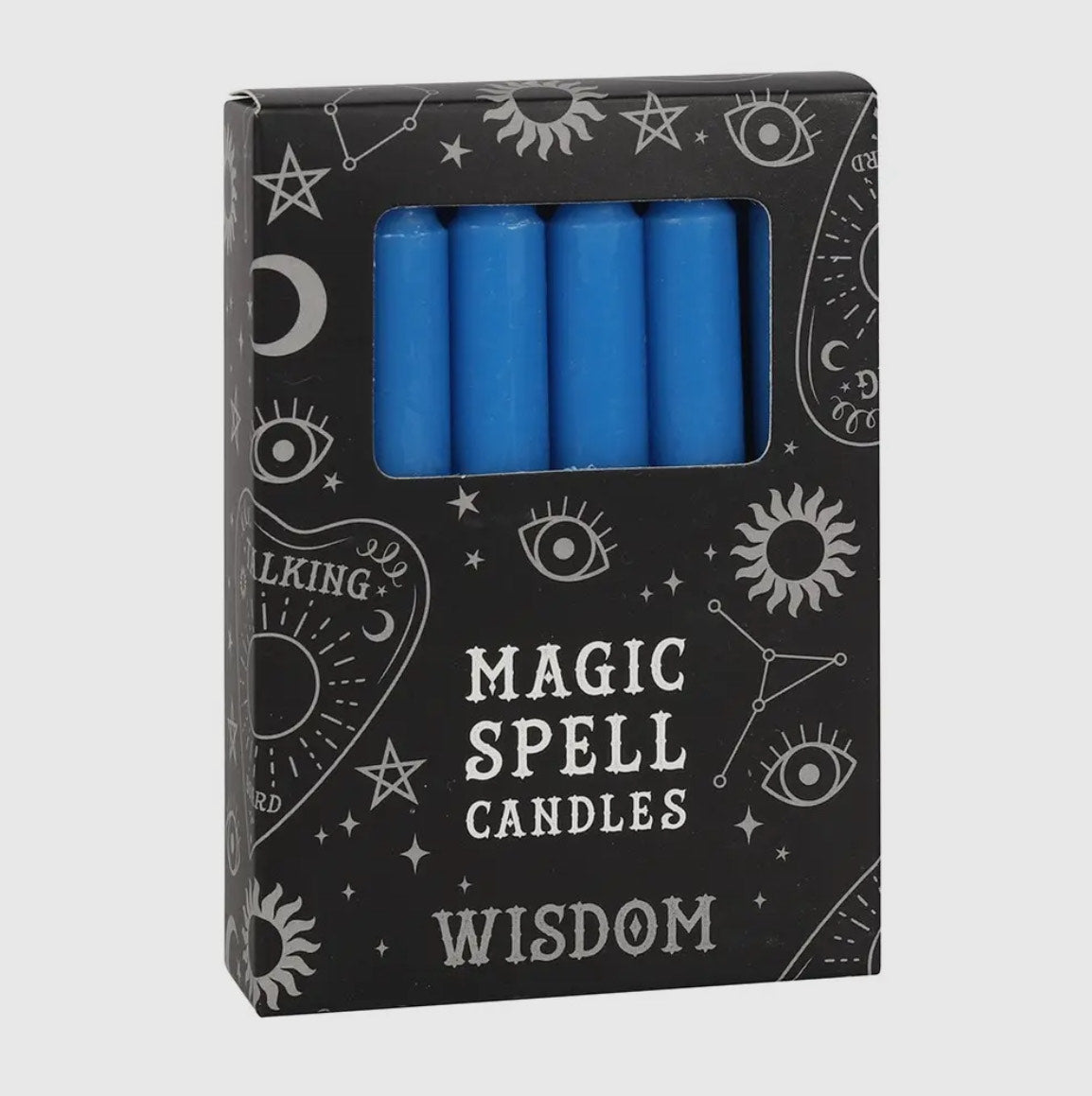 Set of 12 Blue 'wisdom' Magic Spell Candles