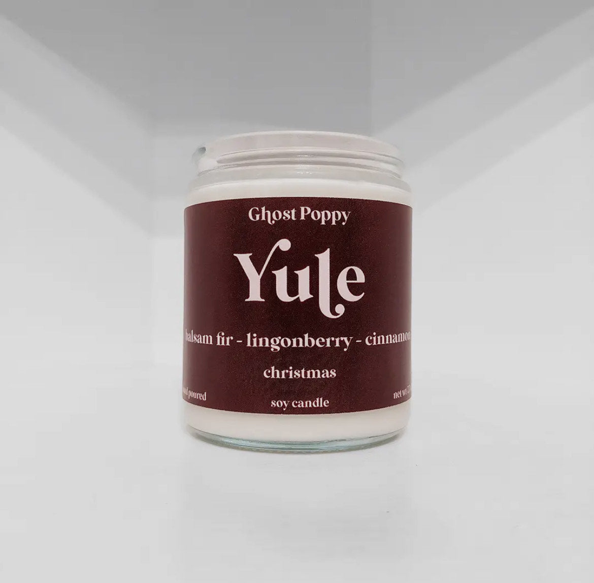 Yule Christmas Candle- Ghost Poppy