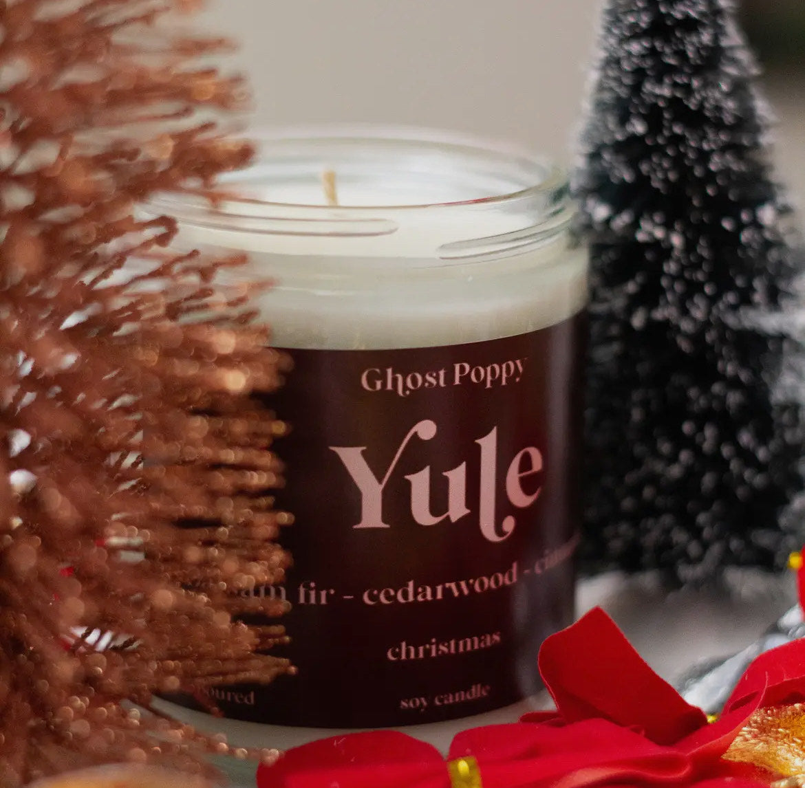 Yule Christmas Candle- Ghost Poppy