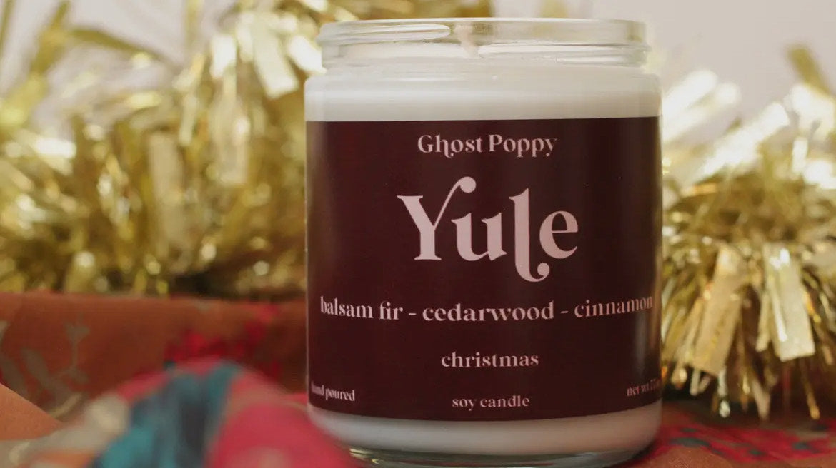 Yule Christmas Candle- Ghost Poppy