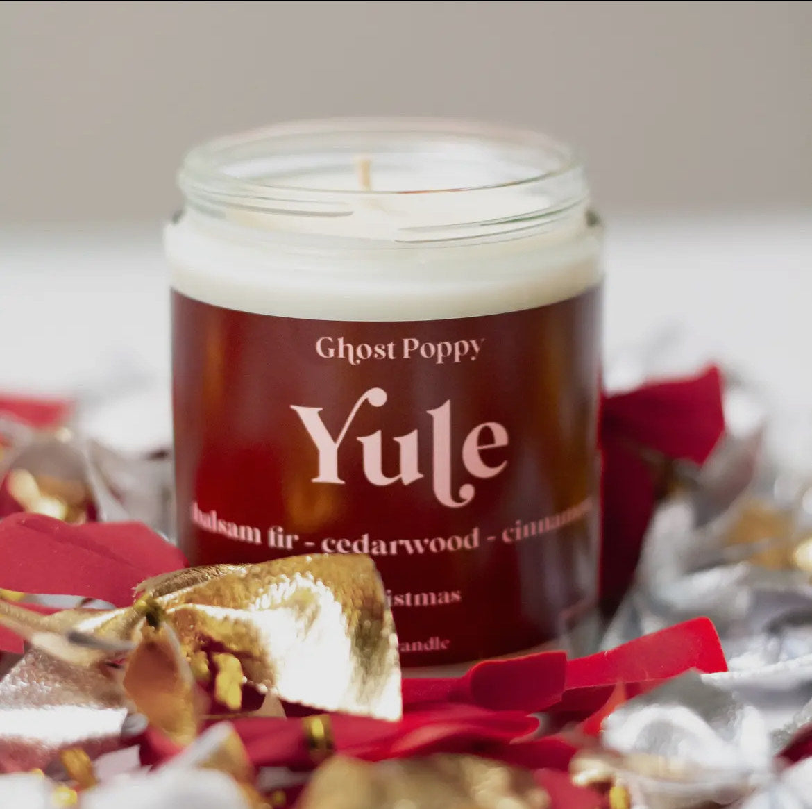 Yule Christmas Candle- Ghost Poppy