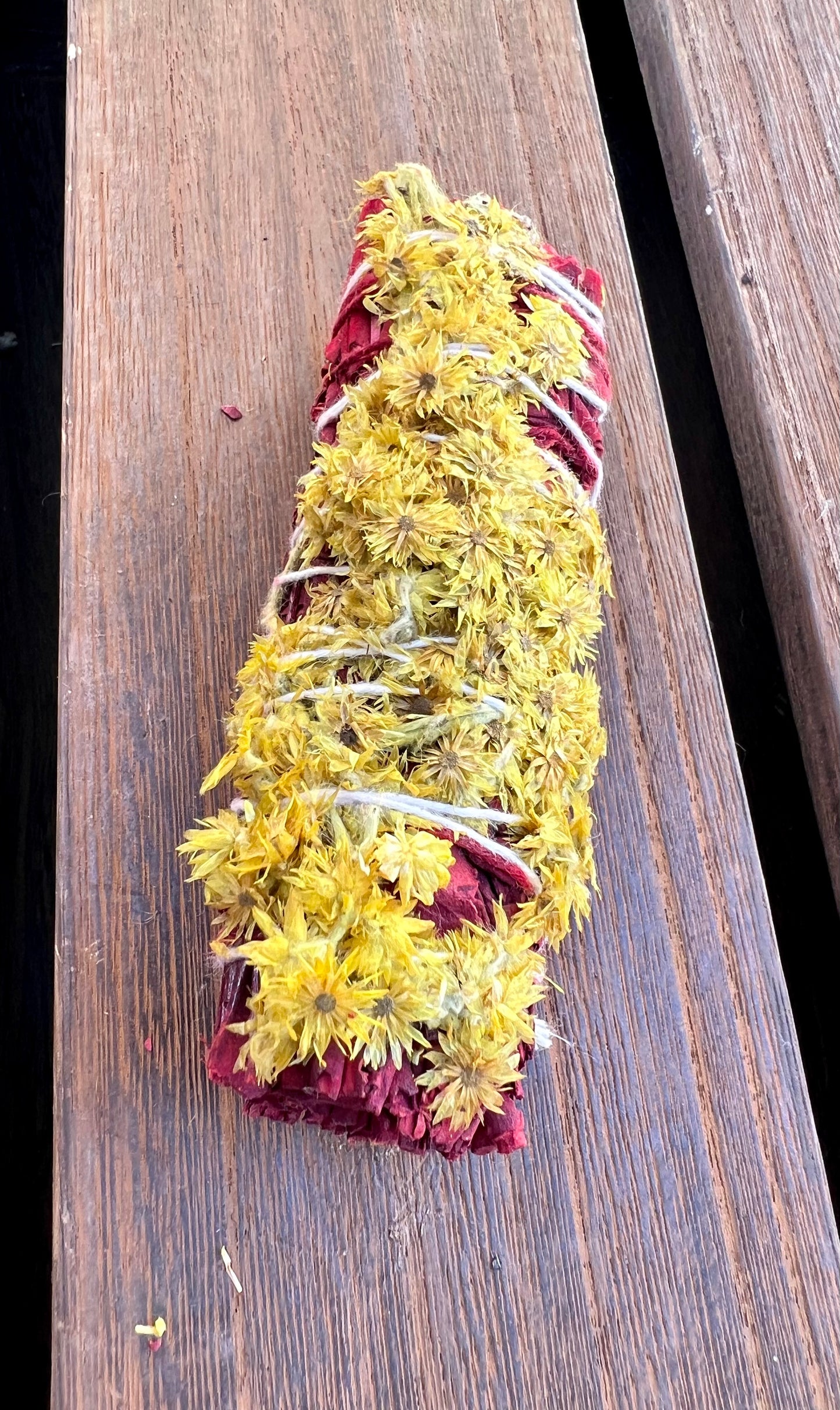 Dragon Blood Sage with Wildflower 4" Smudge Stick