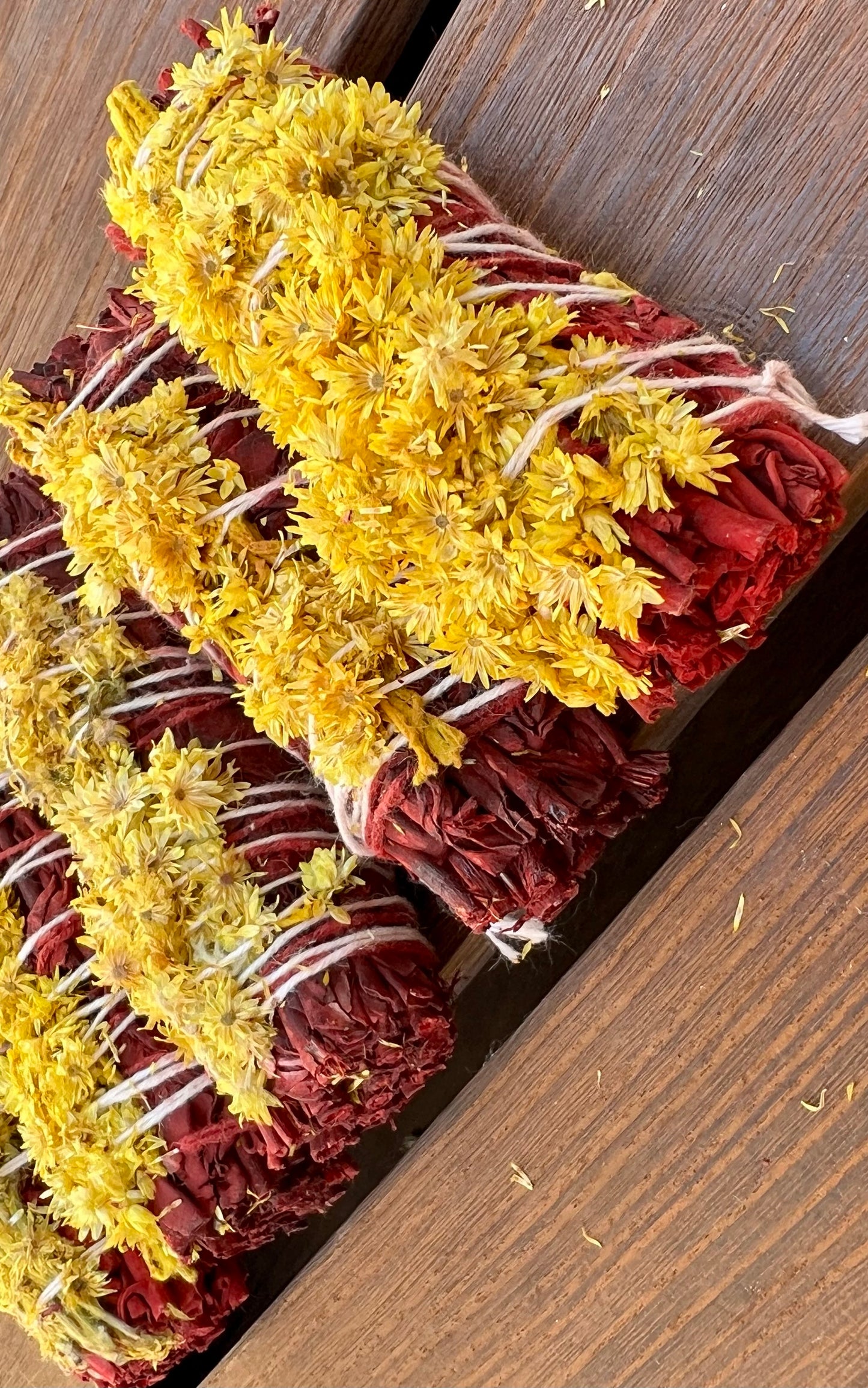 Dragon Blood Sage with Wildflower 4" Smudge Stick