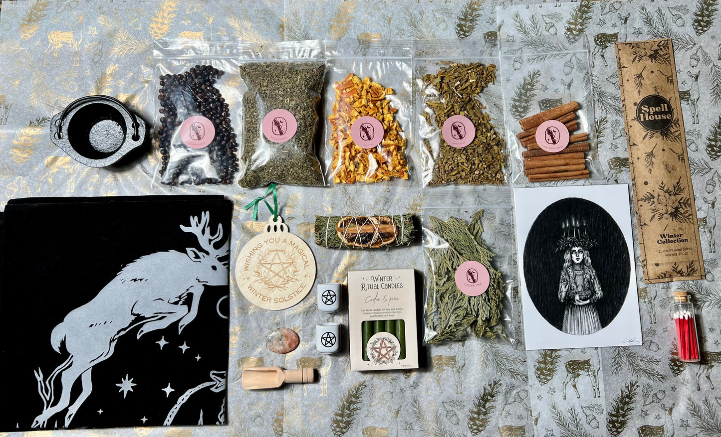 Winter Solstice-Yule 18 Piece Witch Ritual Box