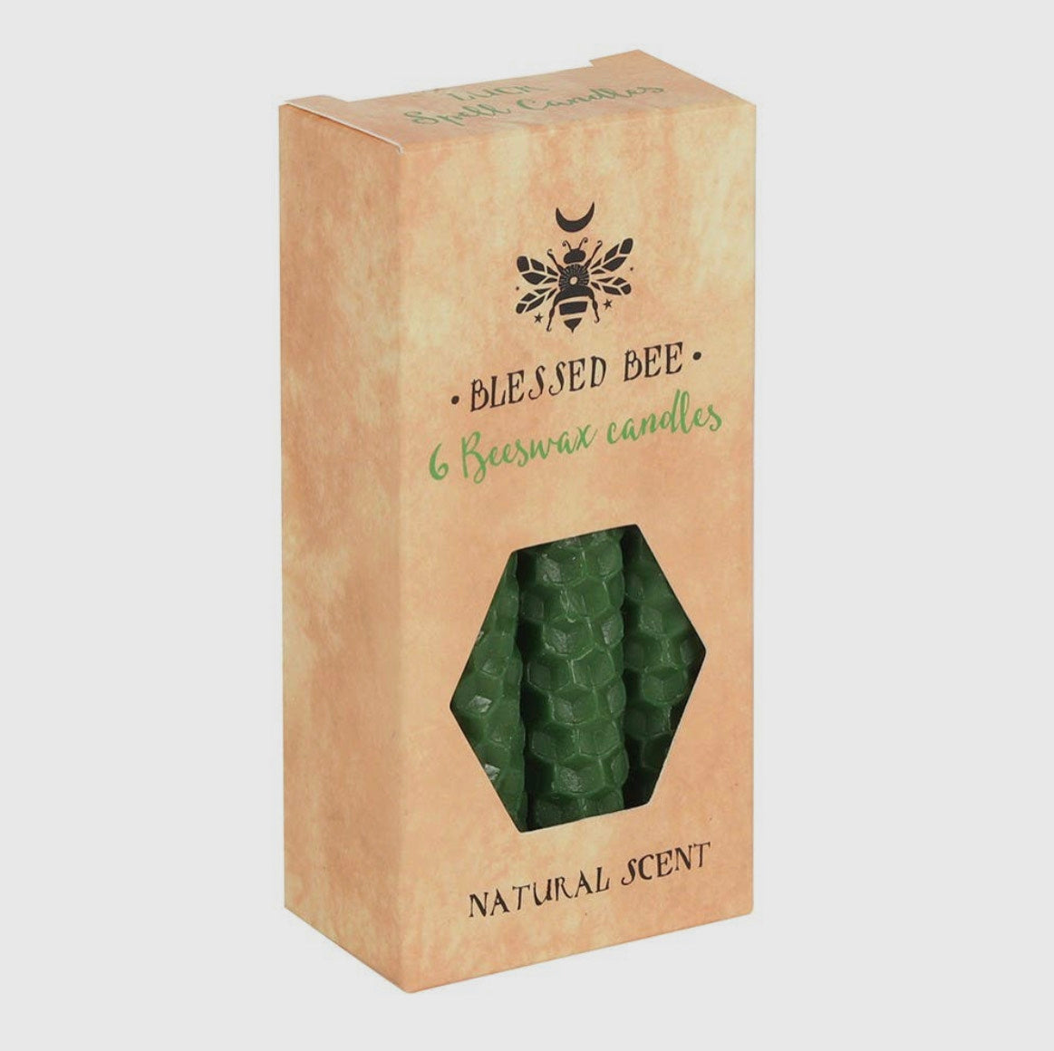 Set of 6 Green Beeswax Magic Spell Candles
