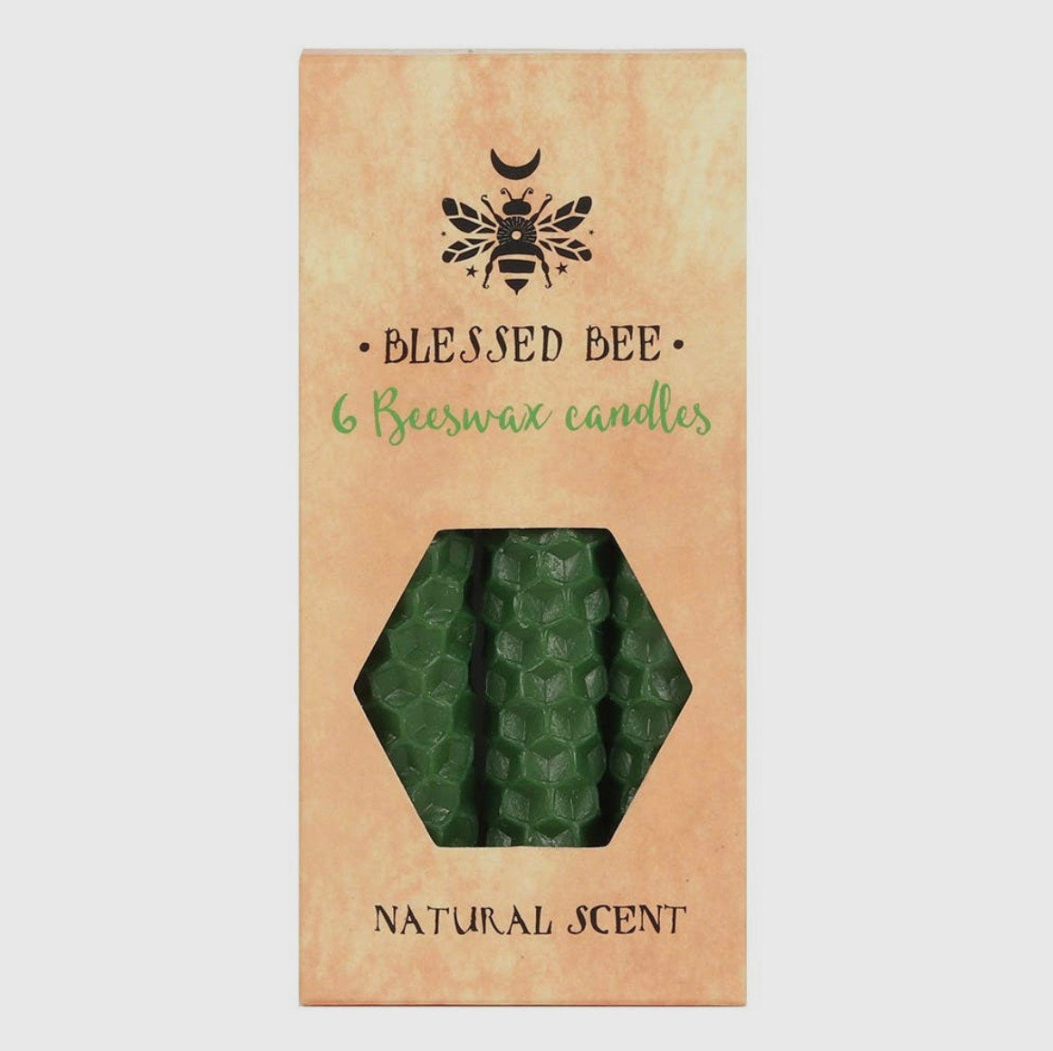 Set of 6 Green Beeswax Magic Spell Candles