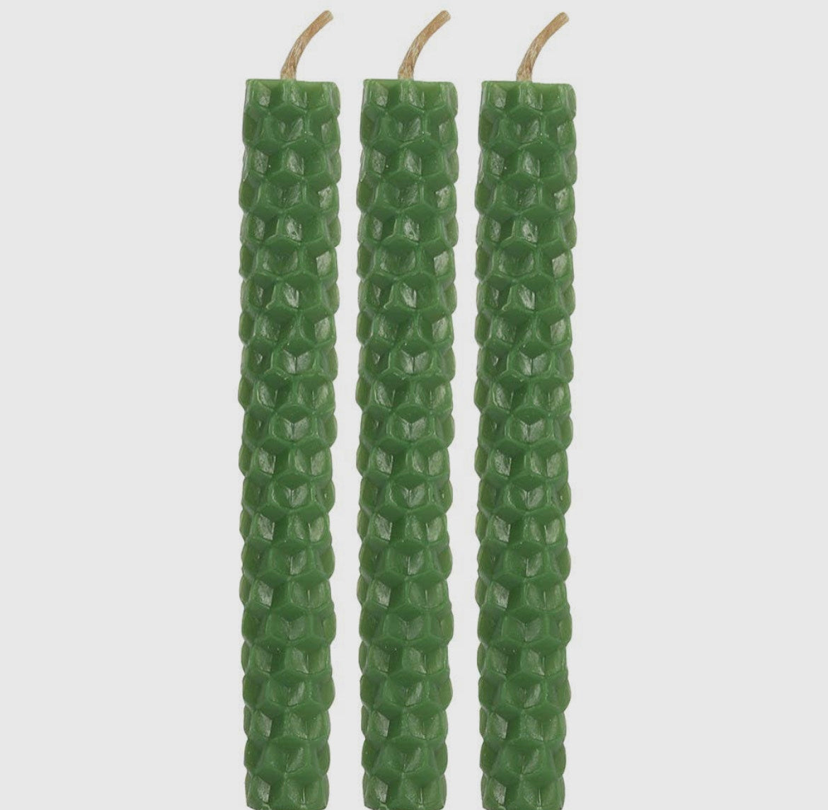 Set of 6 Green Beeswax Magic Spell Candles