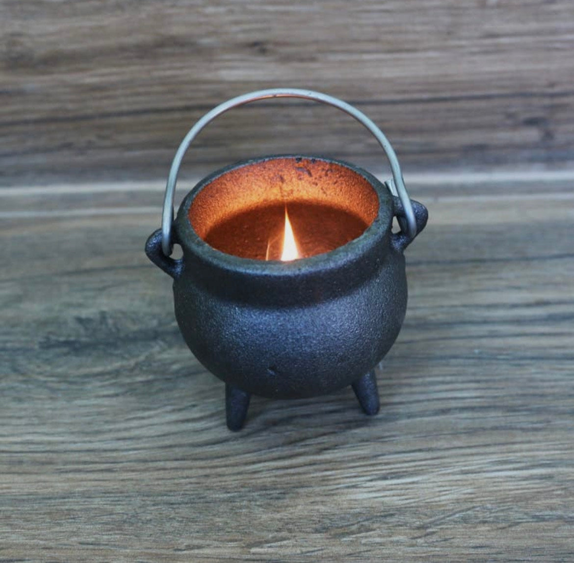 Plain Mini Cast Iron Cauldron 3.5 Inch with Lid