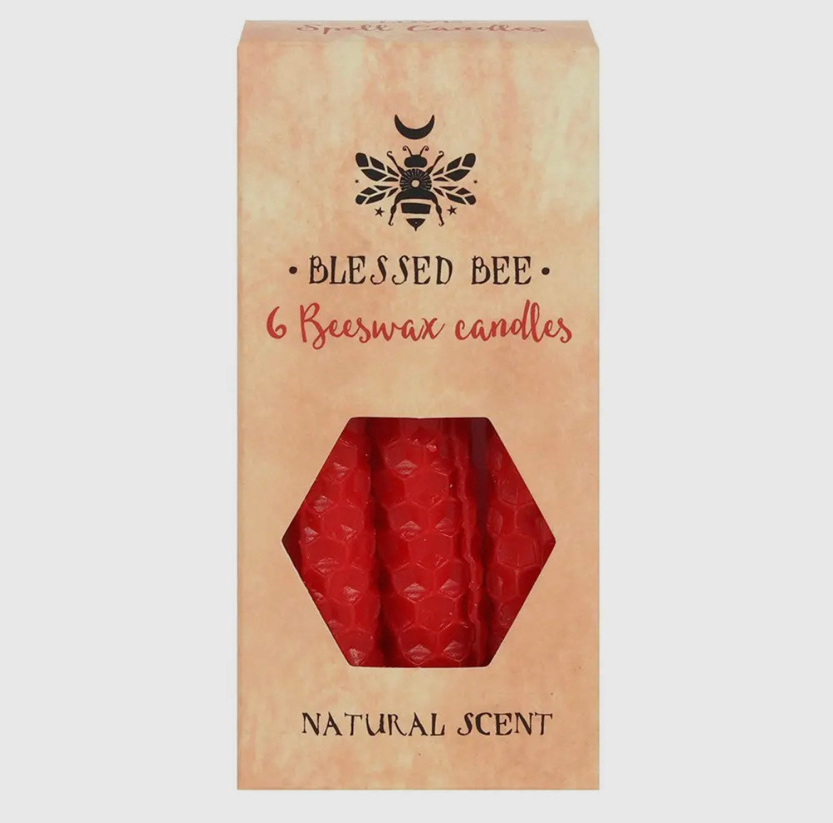 Set of 6 Red Beeswax Magic Spell Candles