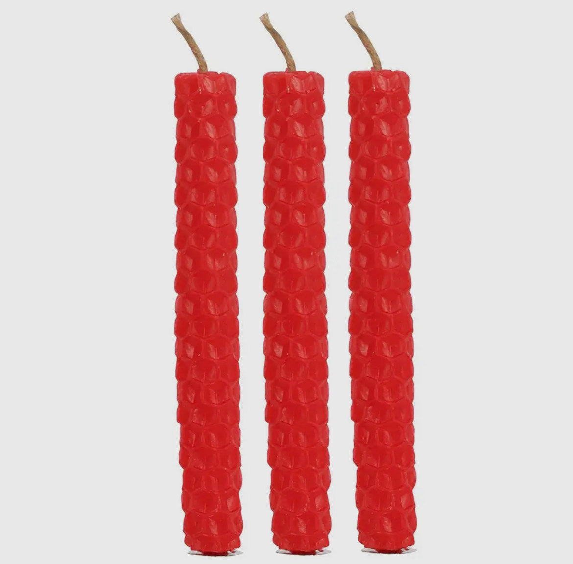 Set of 6 Red Beeswax Magic Spell Candles