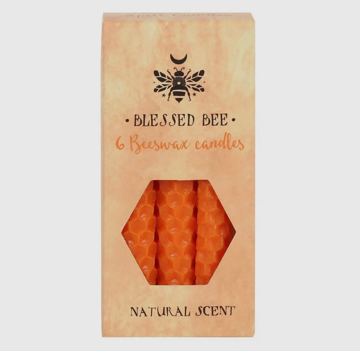 Set of 6 Orange Beeswax Magic Spell Candles