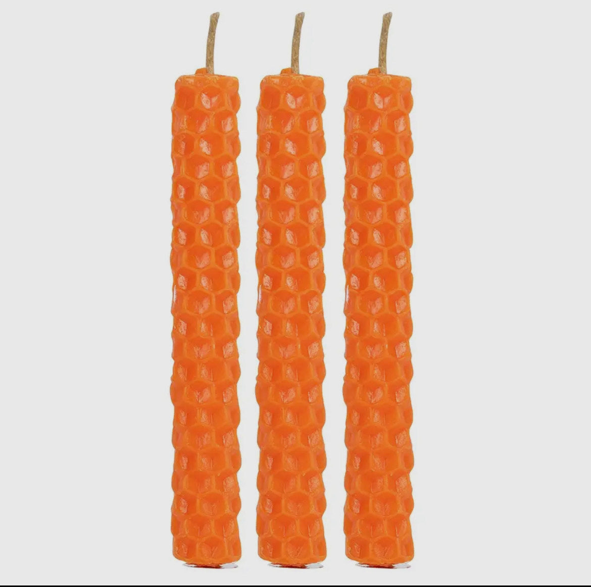Set of 6 Orange Beeswax Magic Spell Candles