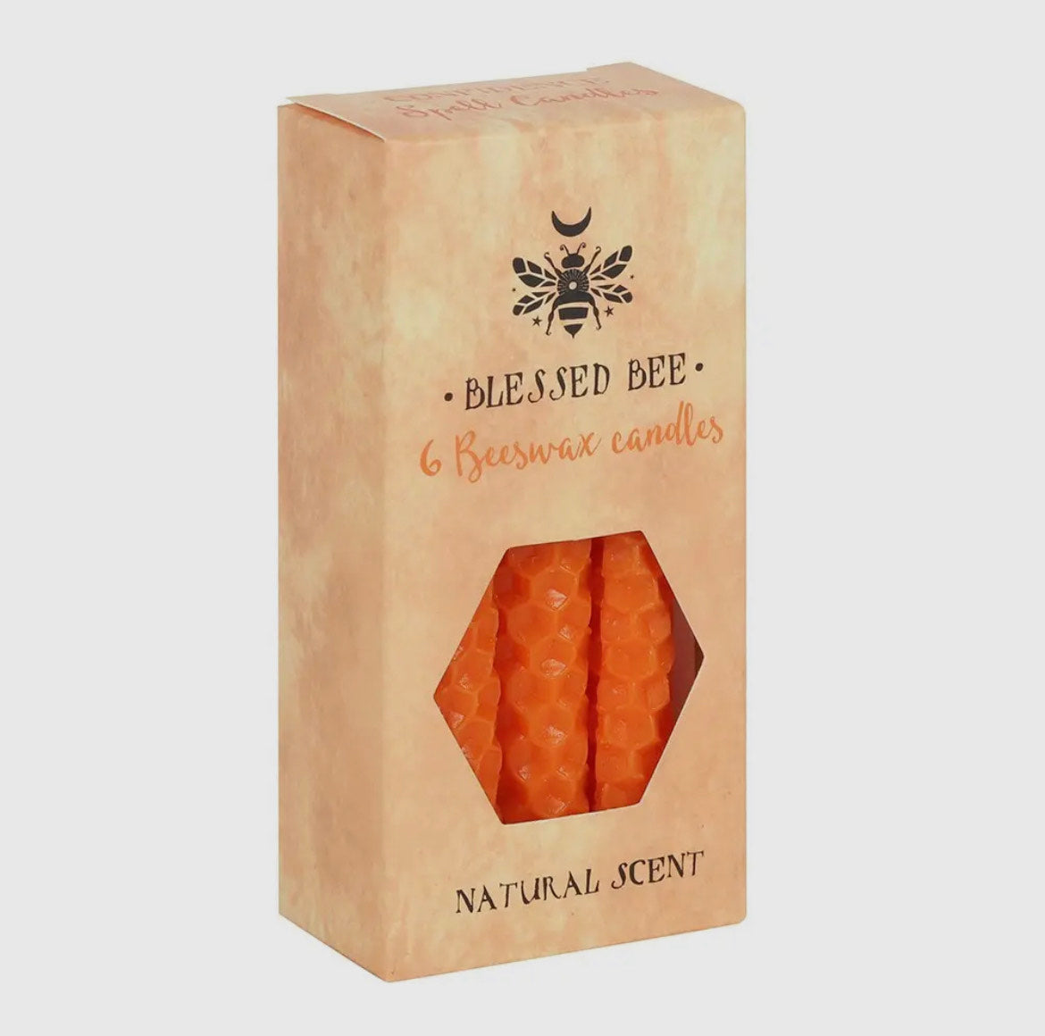 Set of 6 Orange Beeswax Magic Spell Candles