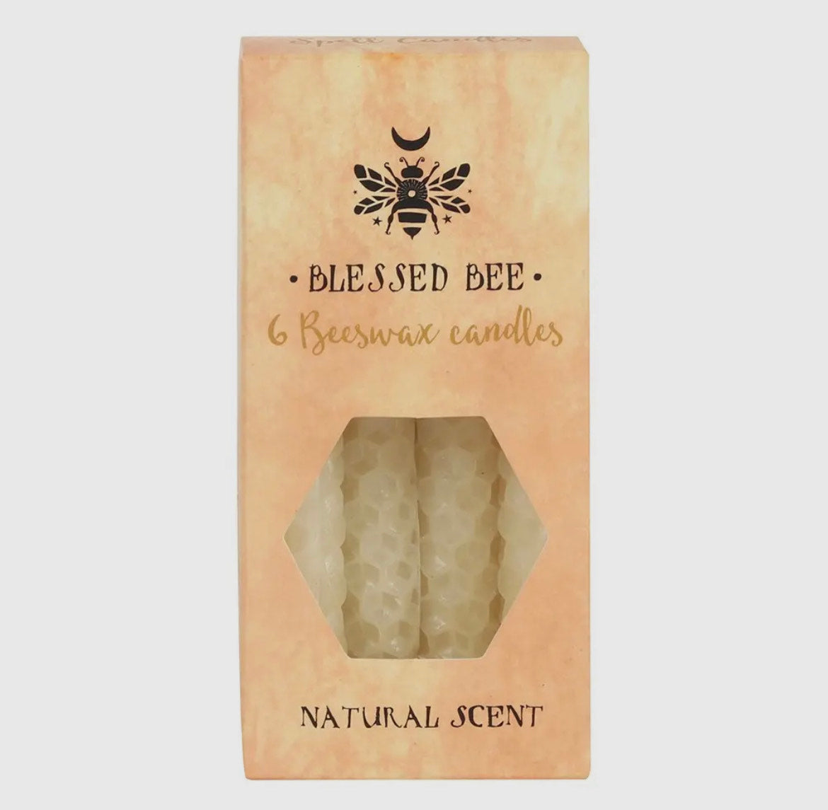 Set of 6 Cream Beeswax Magic Spell Candles-White