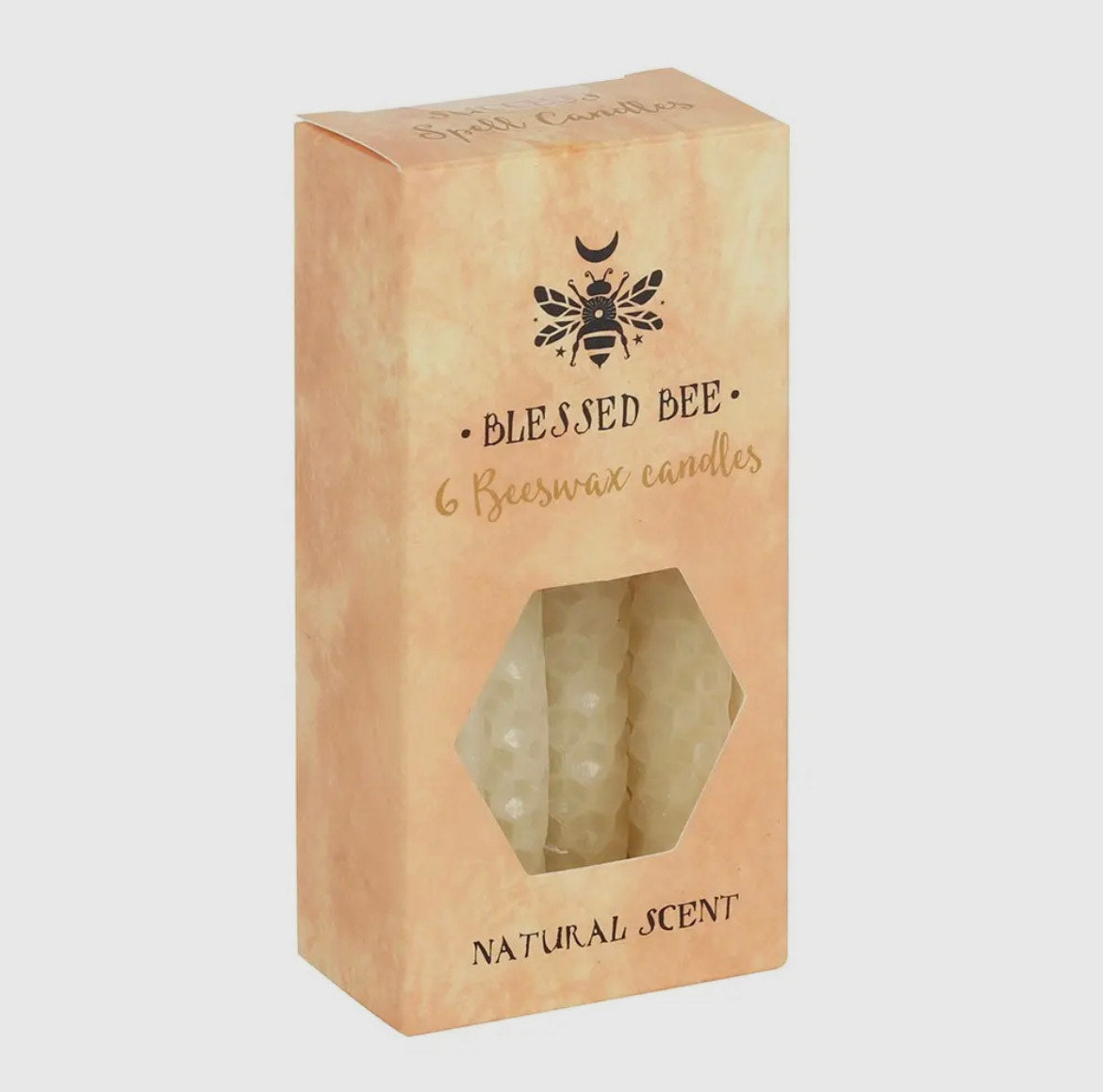Set of 6 Cream Beeswax Magic Spell Candles-White