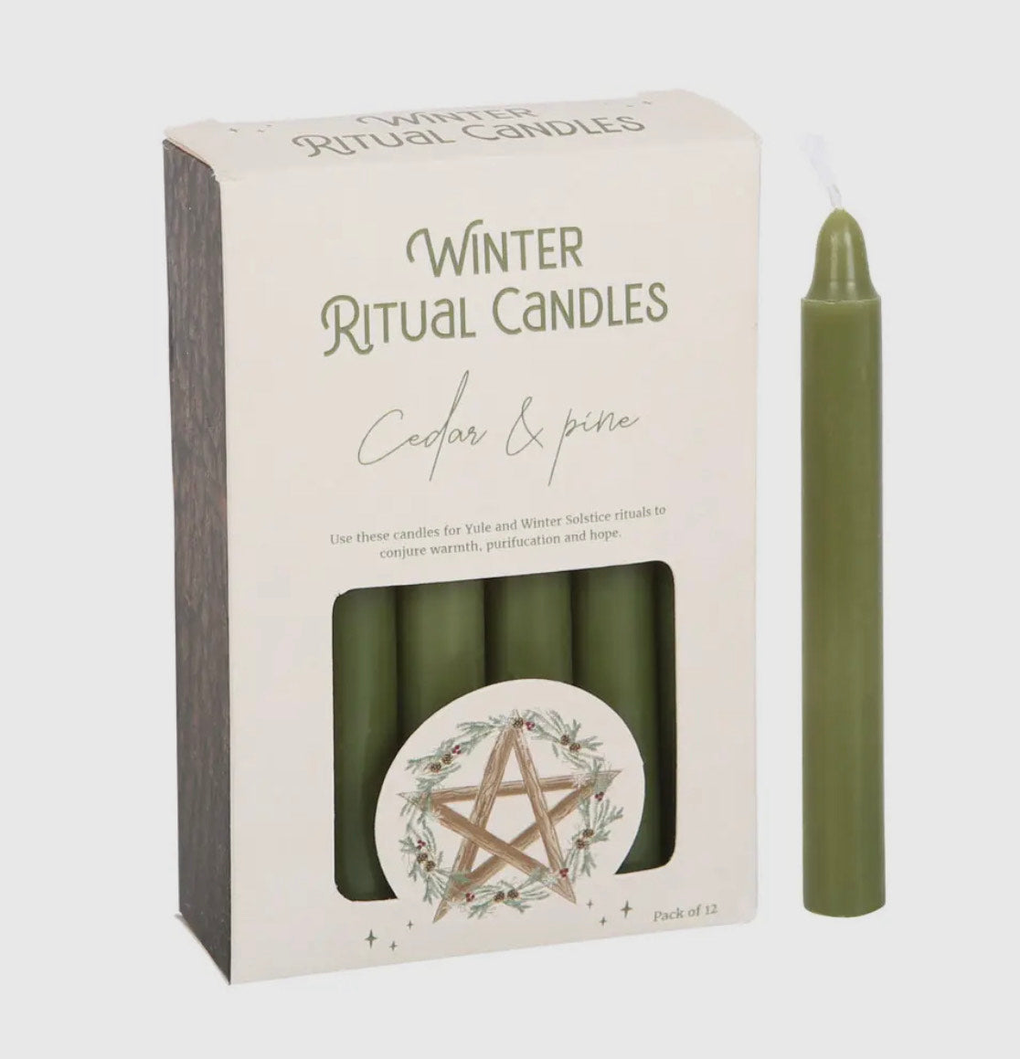Cedar & Pine Winter Yule Ritual Magic Spell Candles
