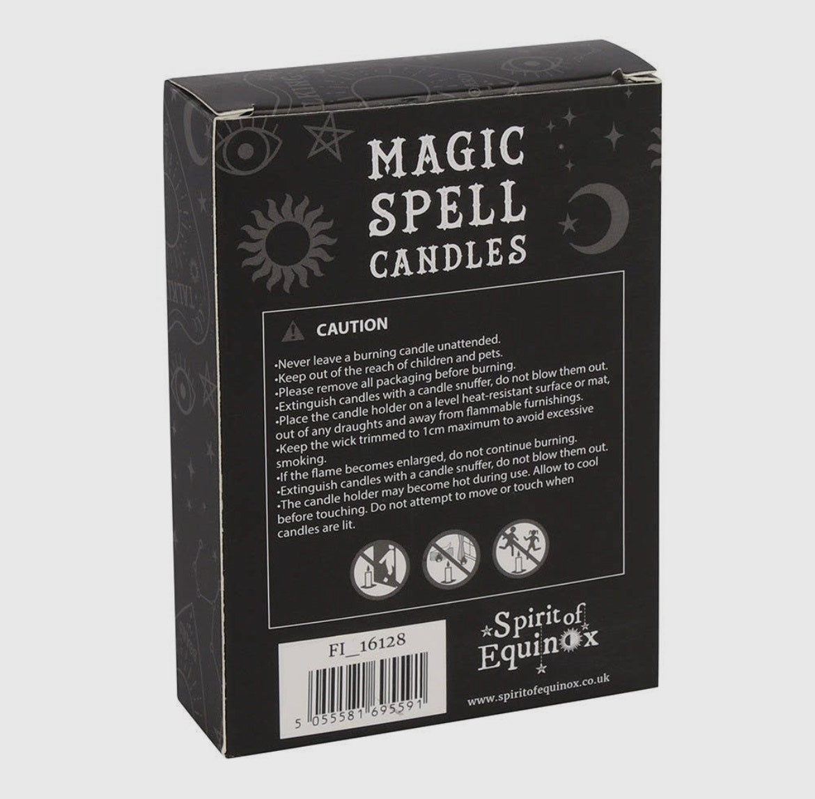 Set of 12 Black 'Protection' Magic Spell Candles