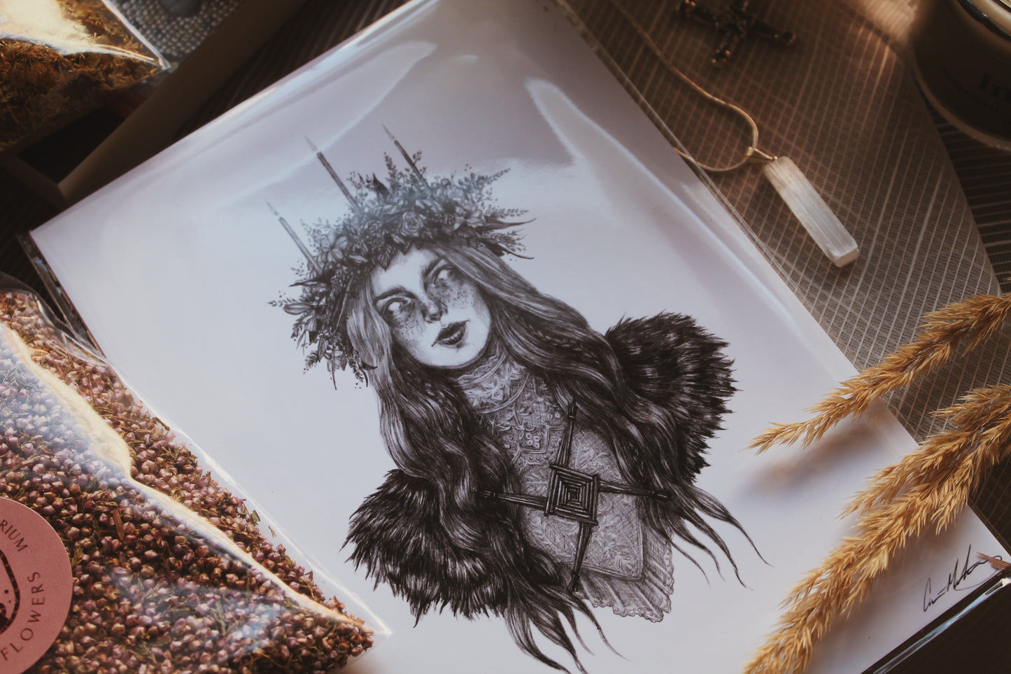 Brigid Fine Art Print - Celtic Goddess of Wisdom, Healing 5x7"