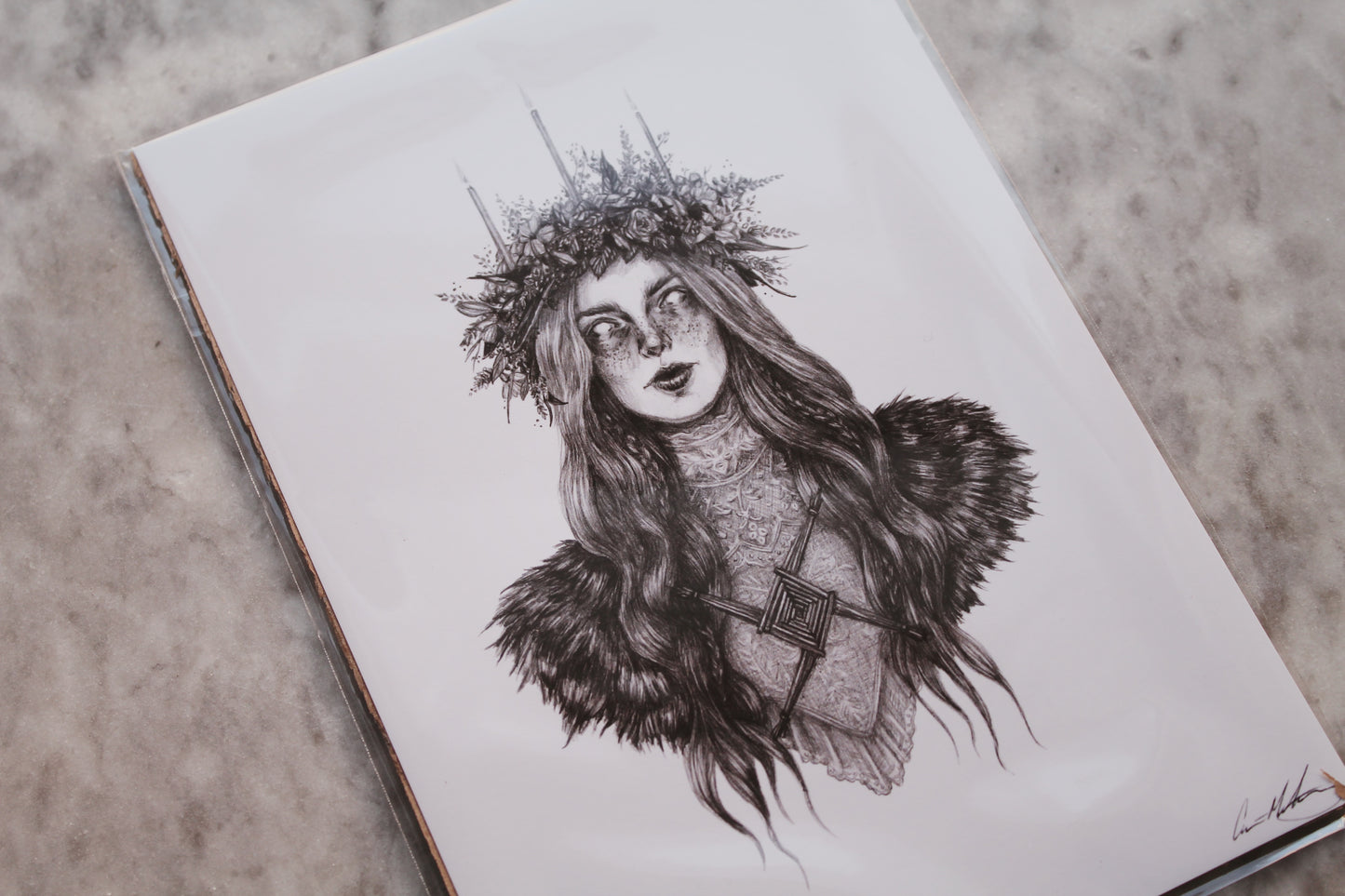 Brigid Fine Art Print - Celtic Goddess of Wisdom, Healing 5x7"