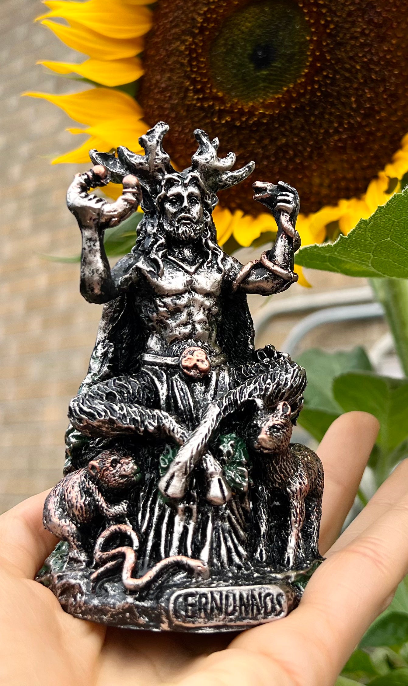 5 Inch Cernunnos Celtic Horned God with Animals Resin Statue