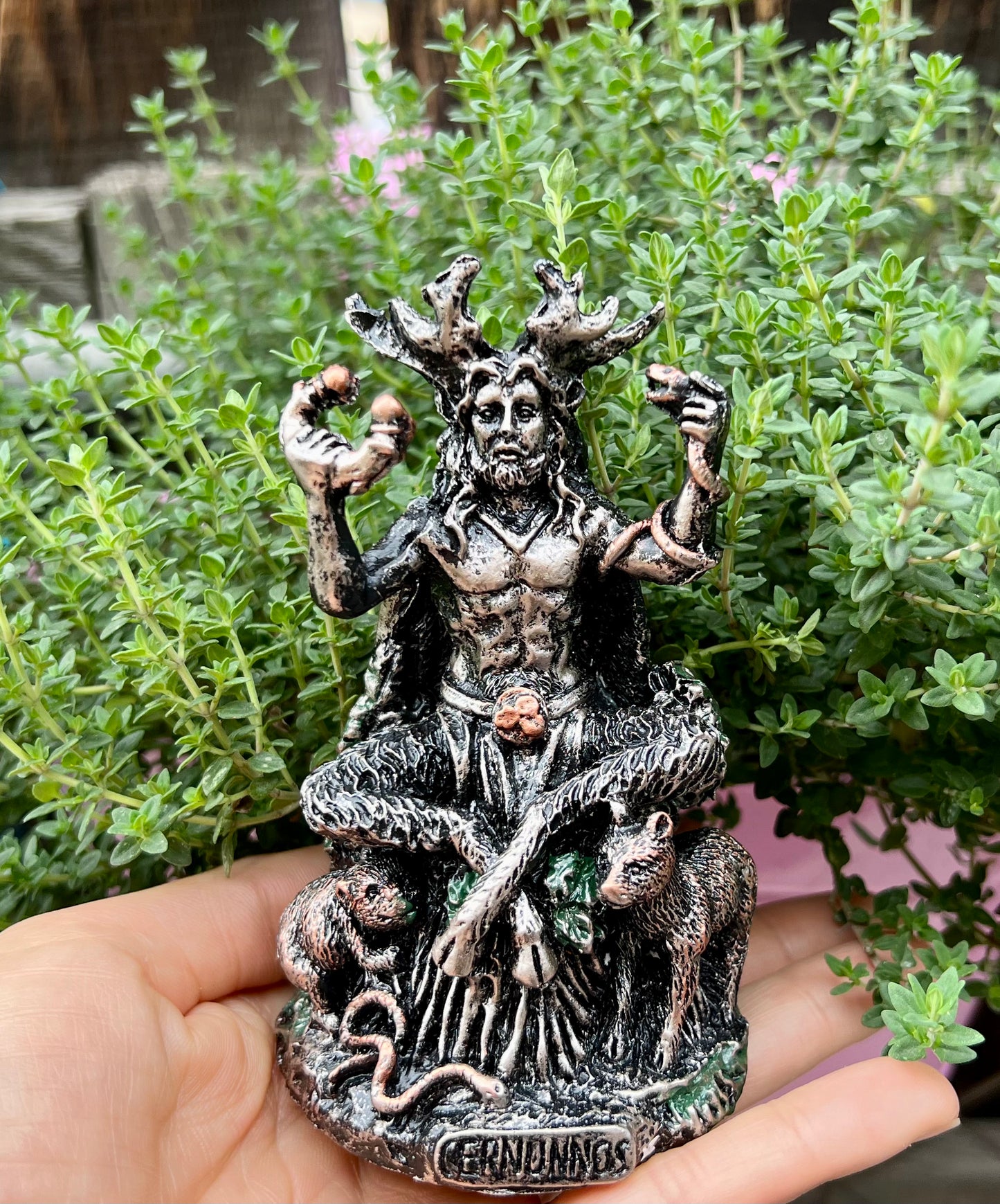 5 Inch Cernunnos Celtic Horned God with Animals Resin Statue