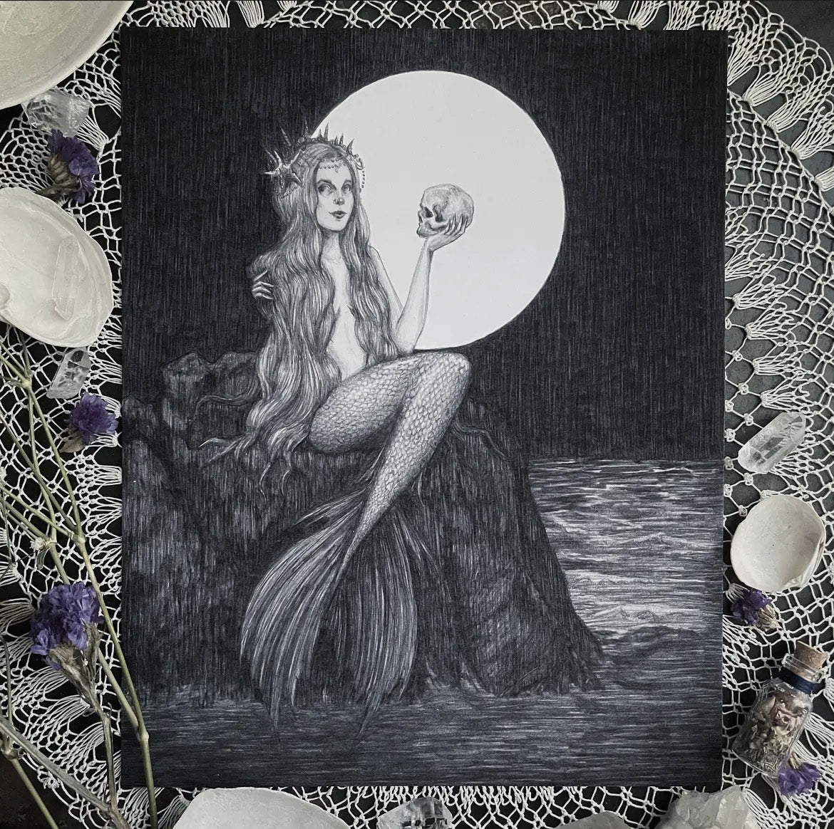 Ondine Fine Art Print - Gothic Mermaid, Sea Siren