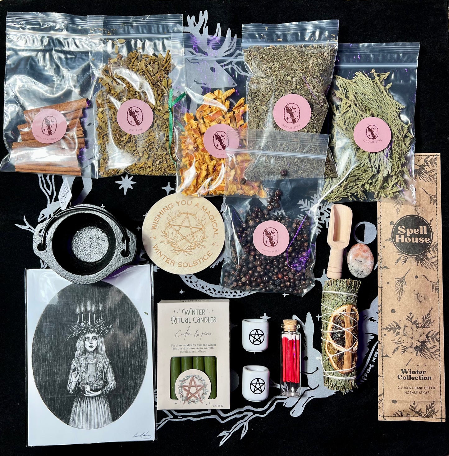 Winter Solstice-Yule 18 Piece Witch Ritual Box