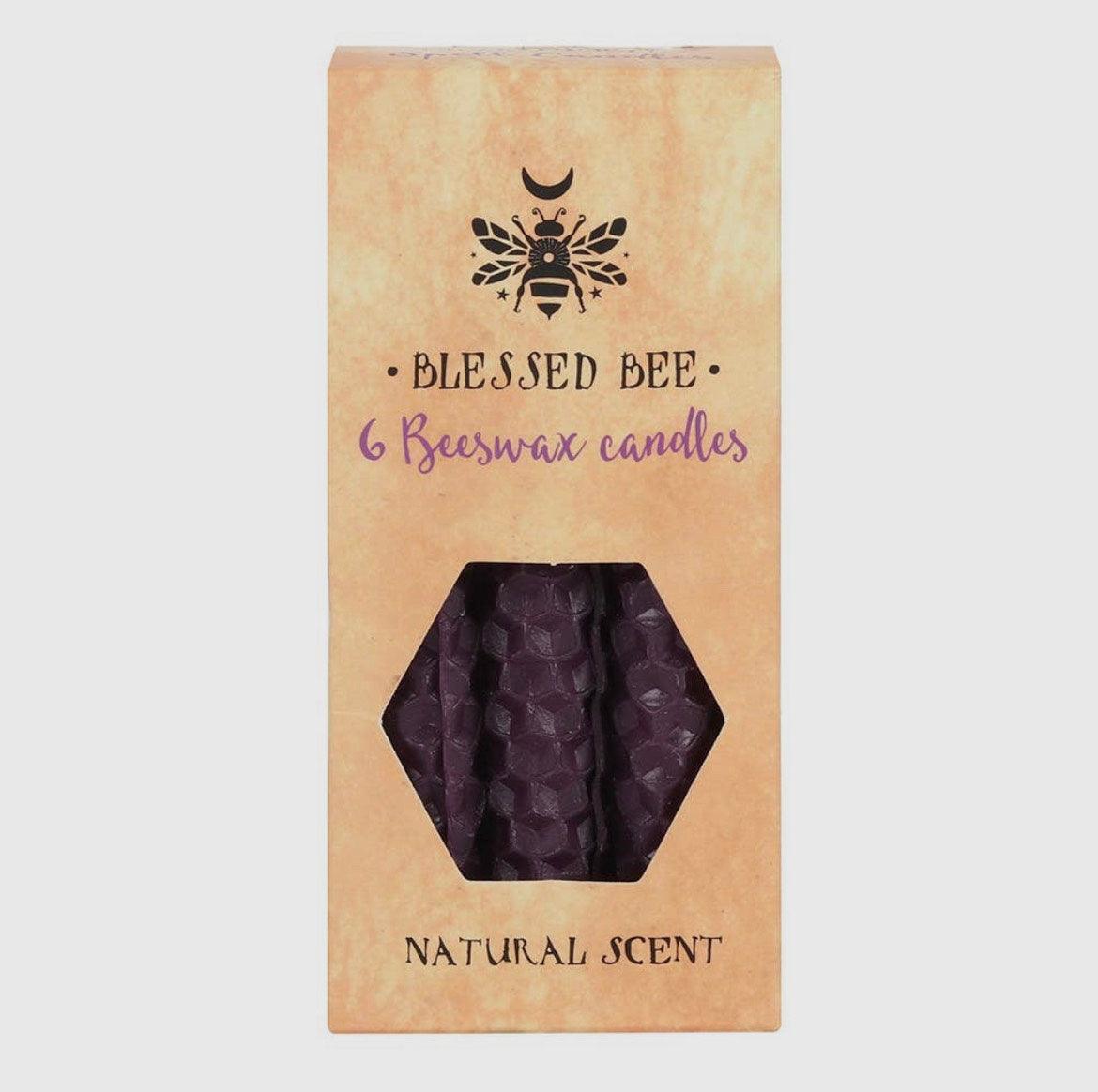 Set of 6 Purple Beeswax Magic Spell Candles