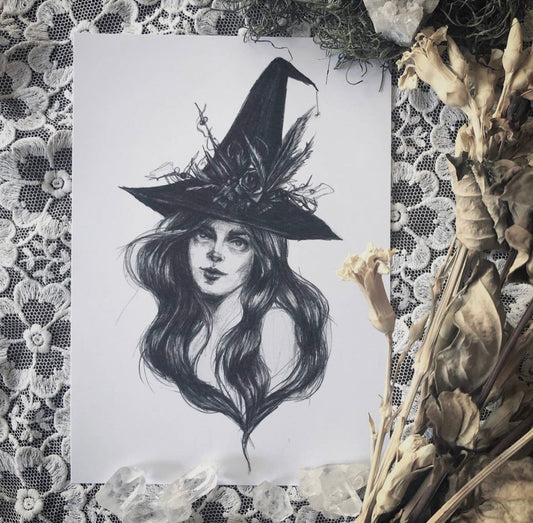 Woodland Witch Fine Art Print - Green Witchcraft