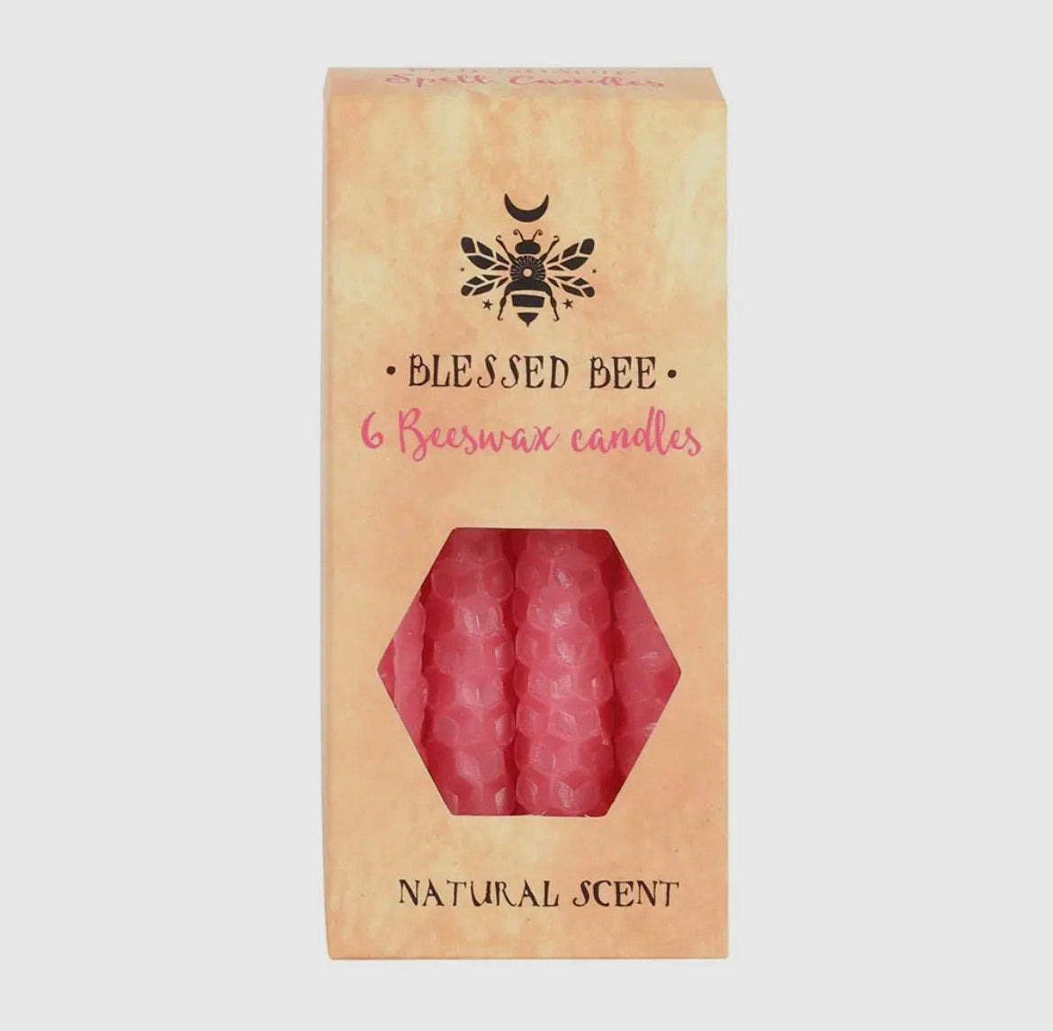 Set of 6 Pink Beeswax Magic Spell Candles