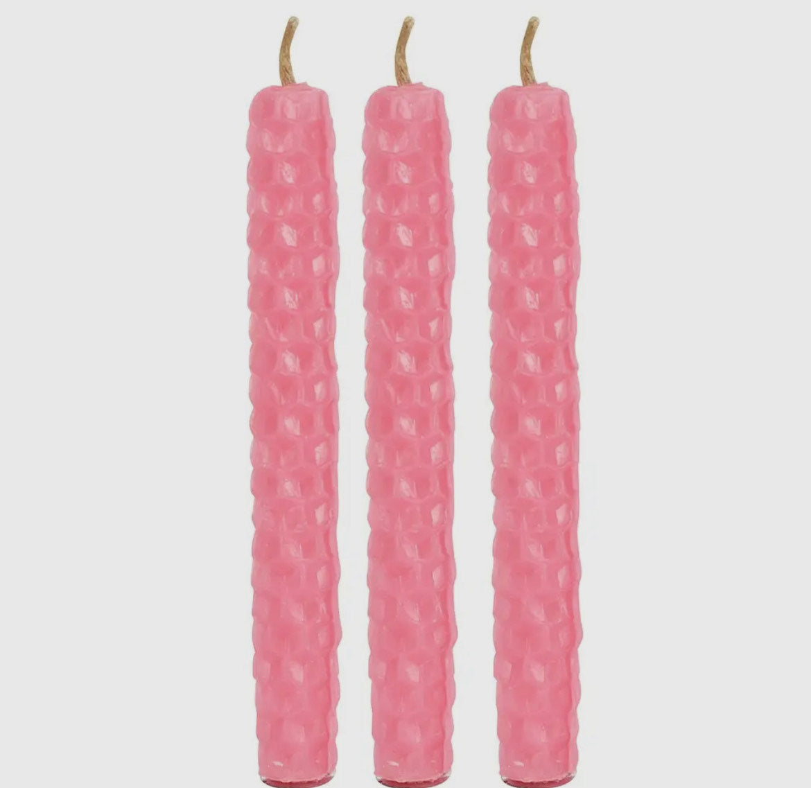 Set of 6 Pink Beeswax Magic Spell Candles