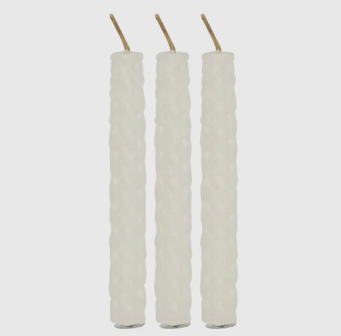 Set of 6 Cream Beeswax Magic Spell Candles-White
