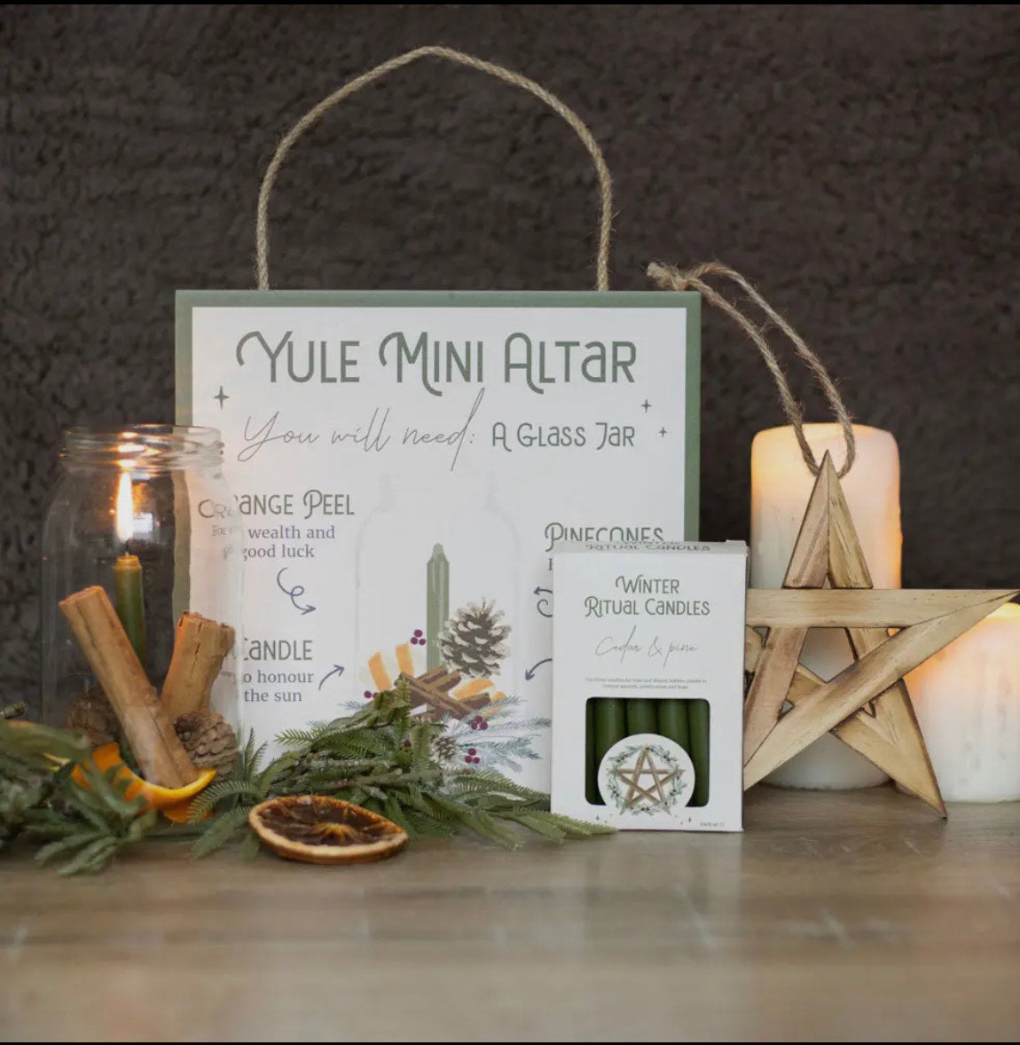 Cedar & Pine Winter Yule Ritual Magic Spell Candles