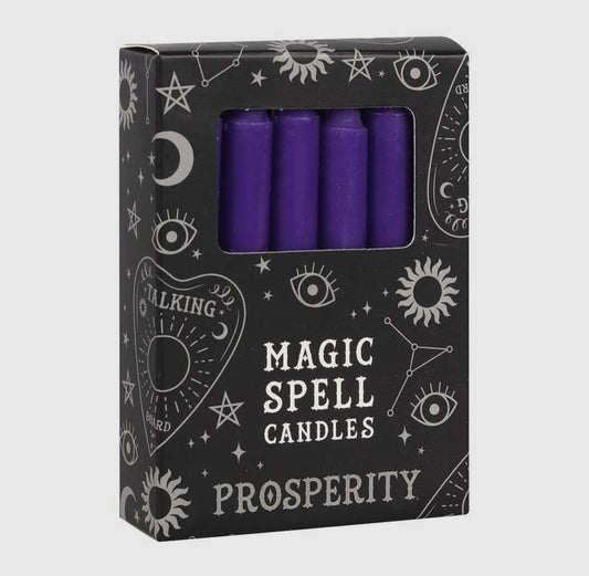Set of 12 Purple 'Prosperity' Magic Spell Candles