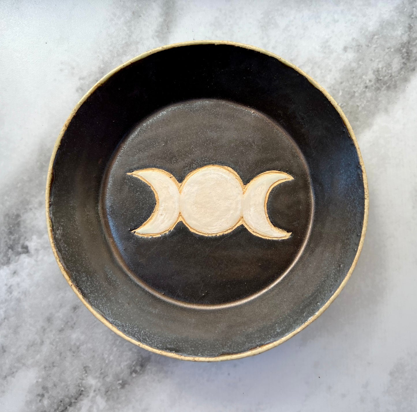 Triple Moon Ceramic Offering Plate - 4.75"