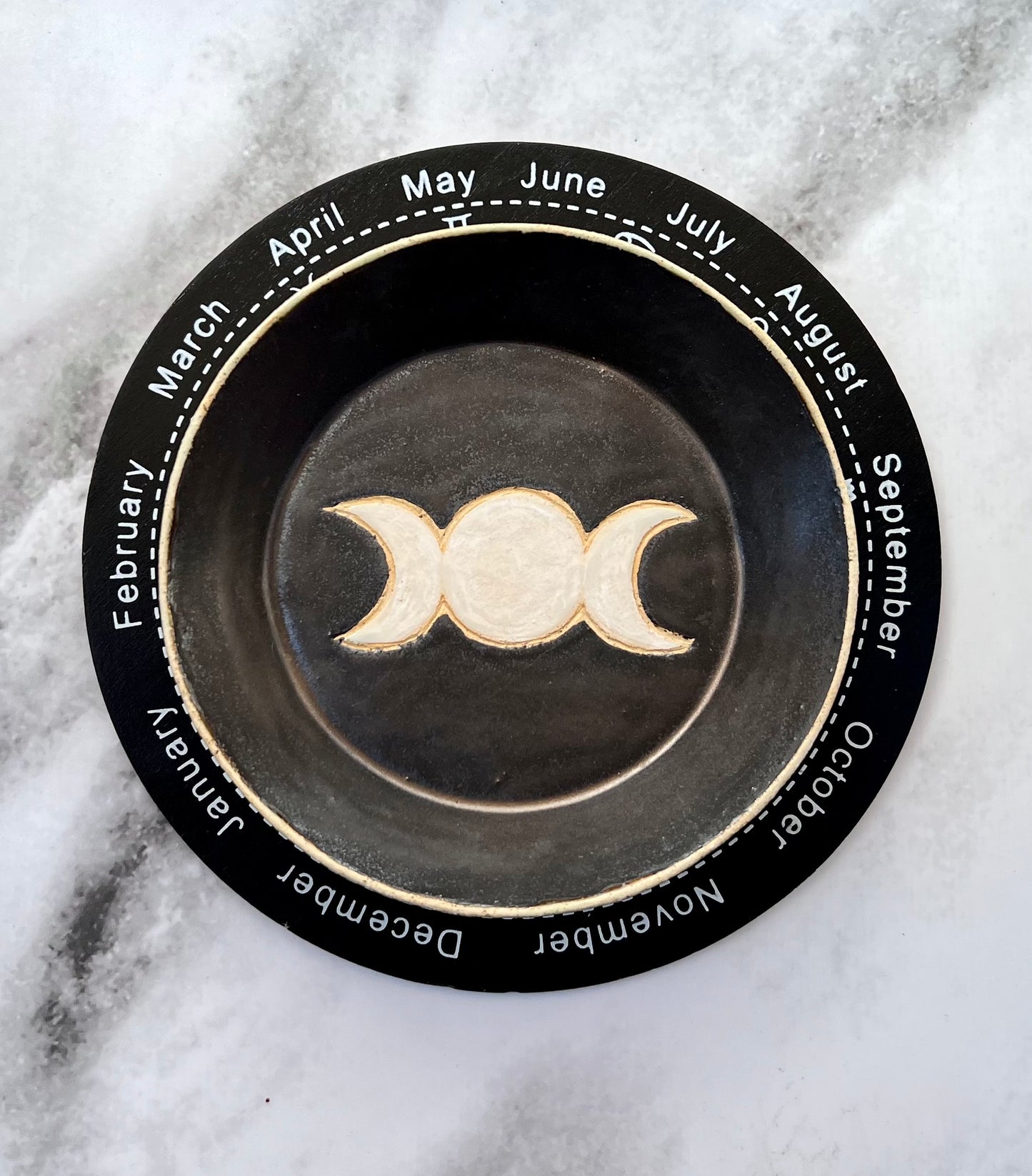 Triple Moon Ceramic Offering Plate - 4.75"