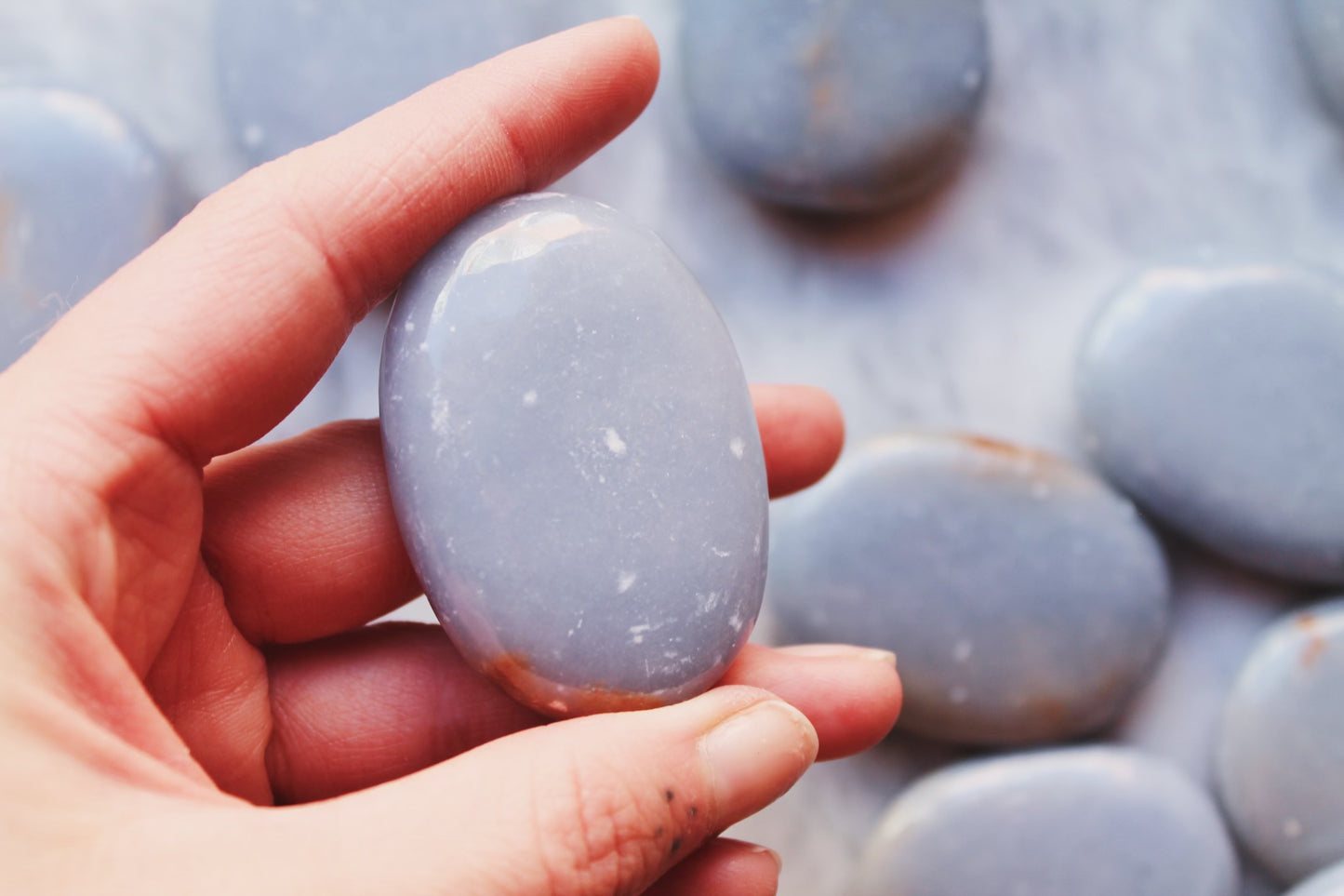 Polished Angelite (Blue Anhydrite) Pocket Stones Crystals