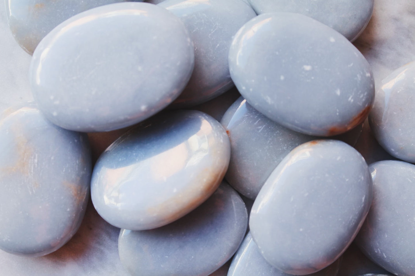 Polished Angelite (Blue Anhydrite) Pocket Stones Crystals