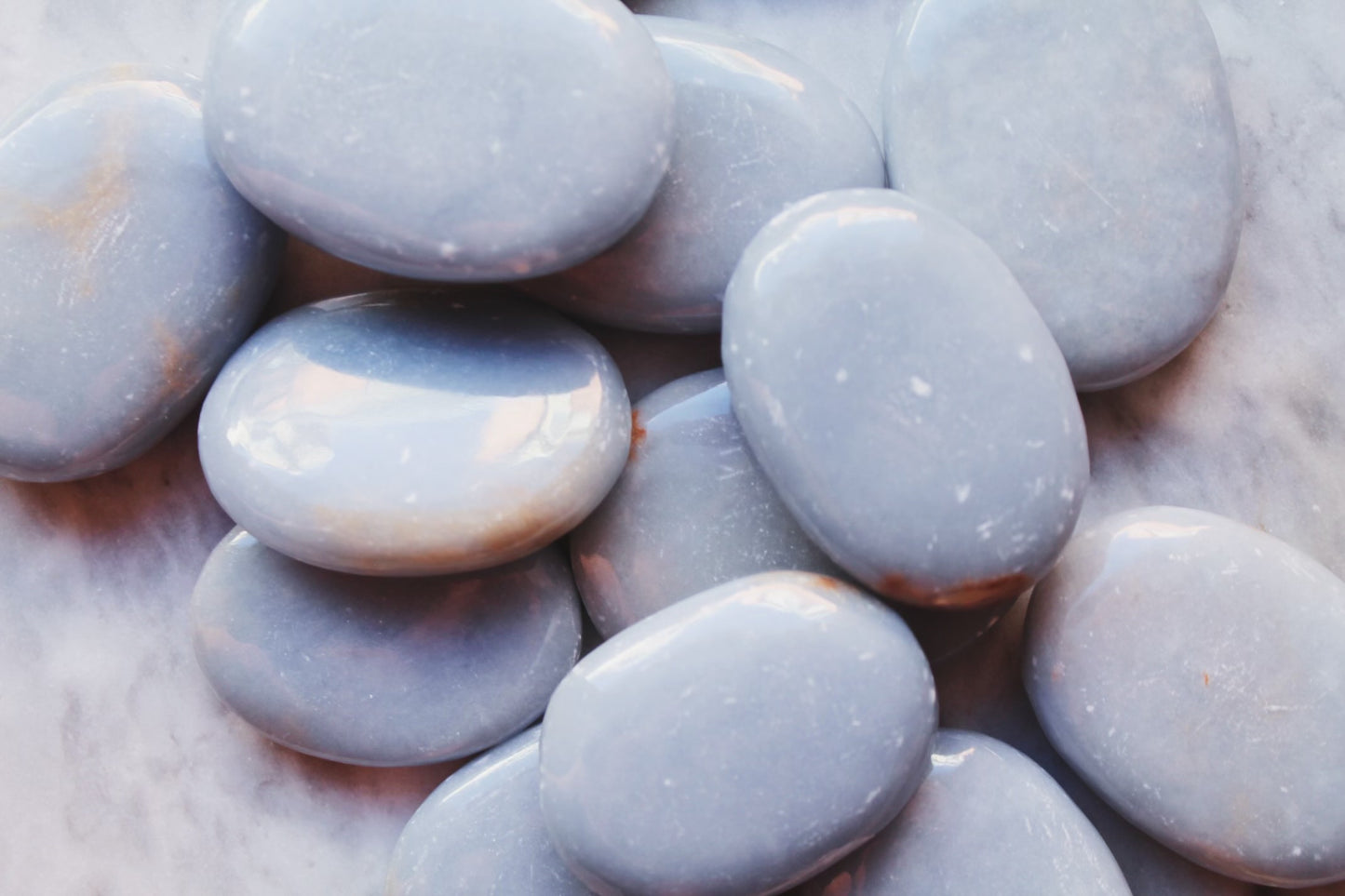 Polished Angelite (Blue Anhydrite) Pocket Stones Crystals