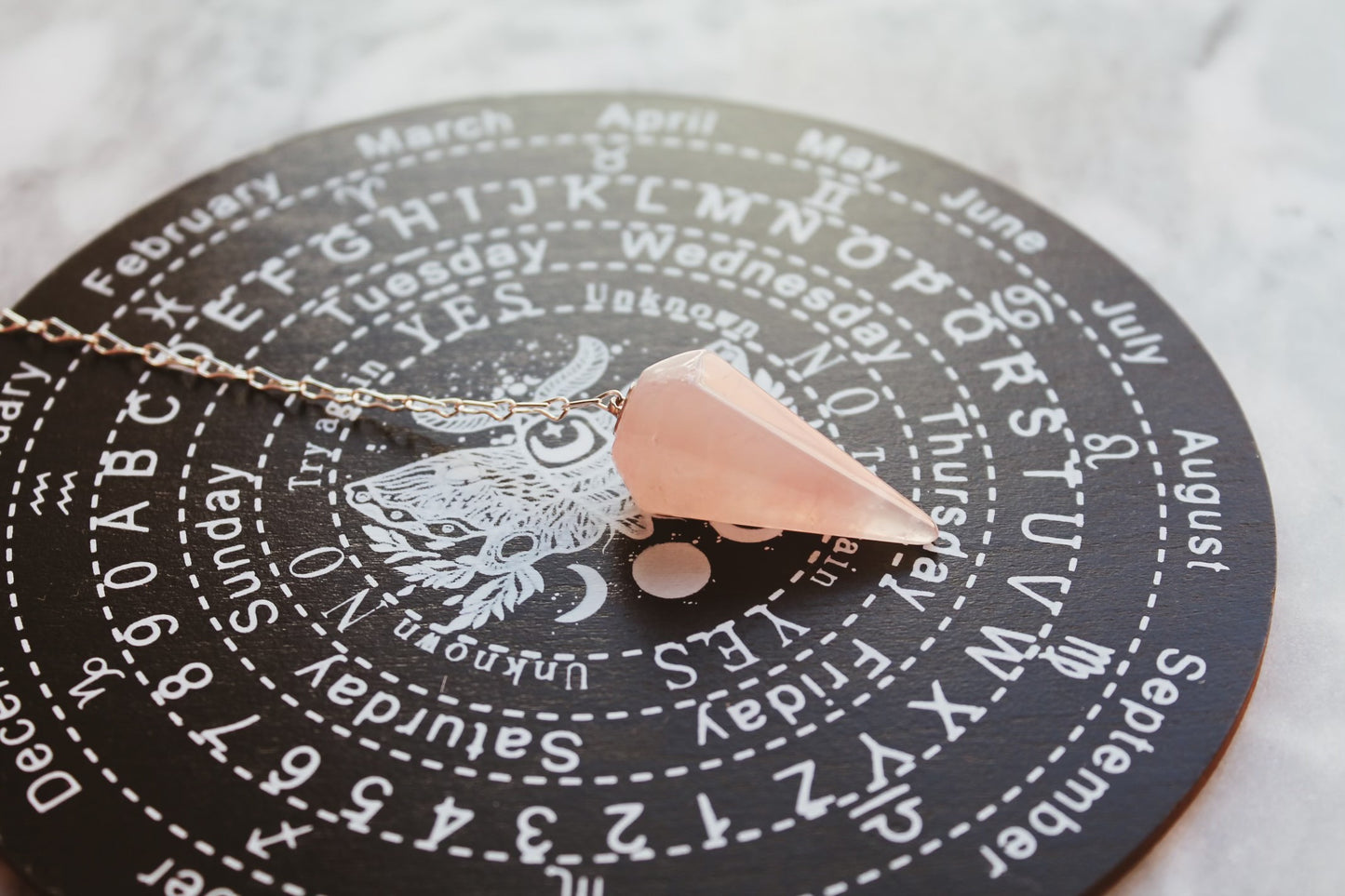 Rose Quartz Crystal Pendulum Polished