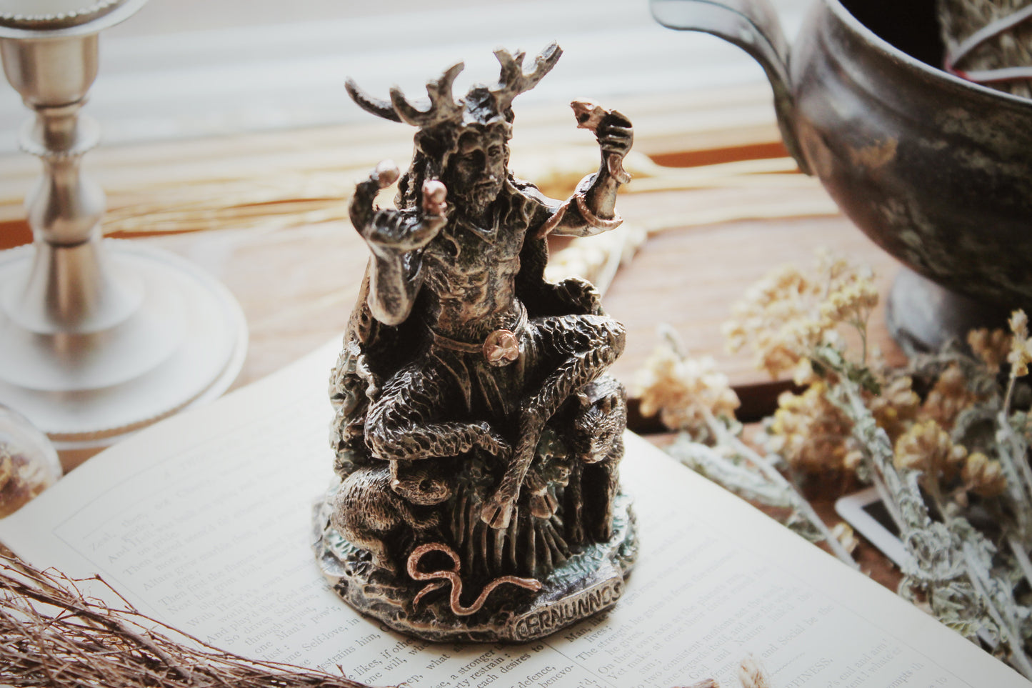 5 Inch Cernunnos Celtic Horned God with Animals Resin Statue