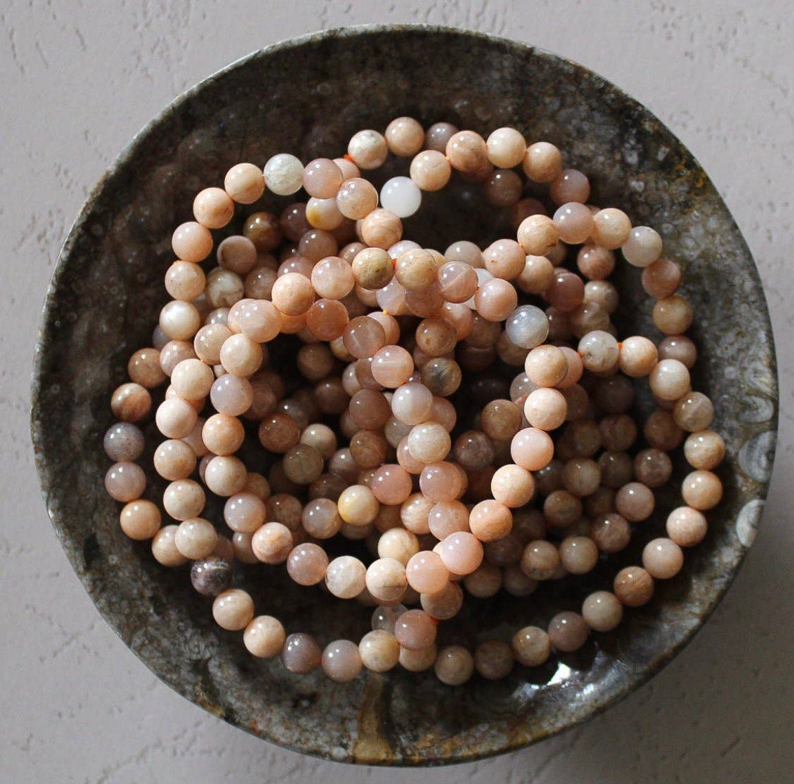 Peach Moonstone Bracelet 8mm - Crystal Bracelet