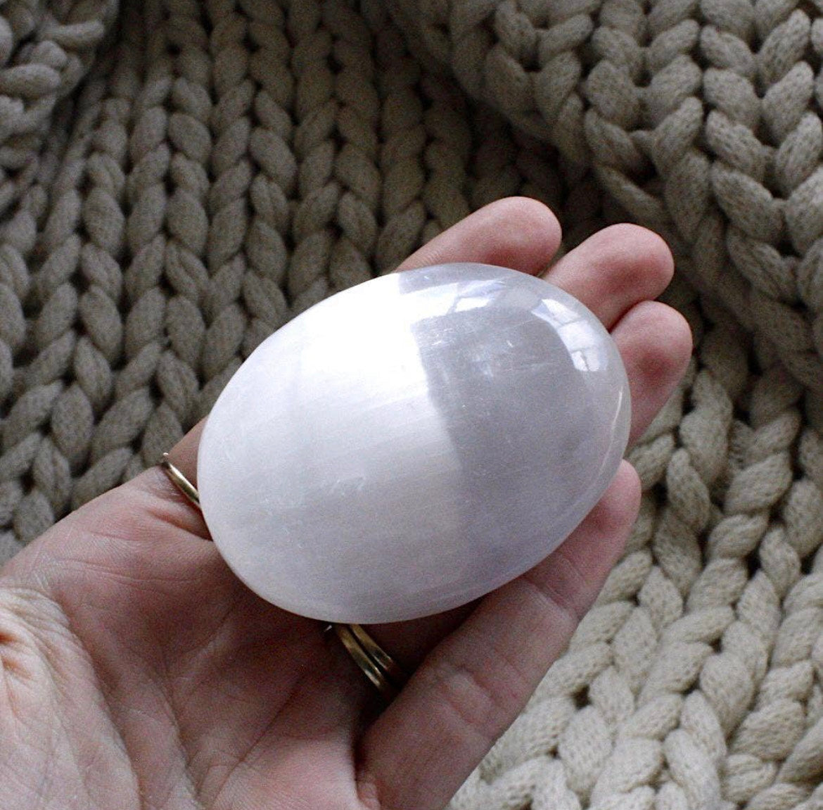 Selenite Palm Stone - Cleansing/ Healing Crystals