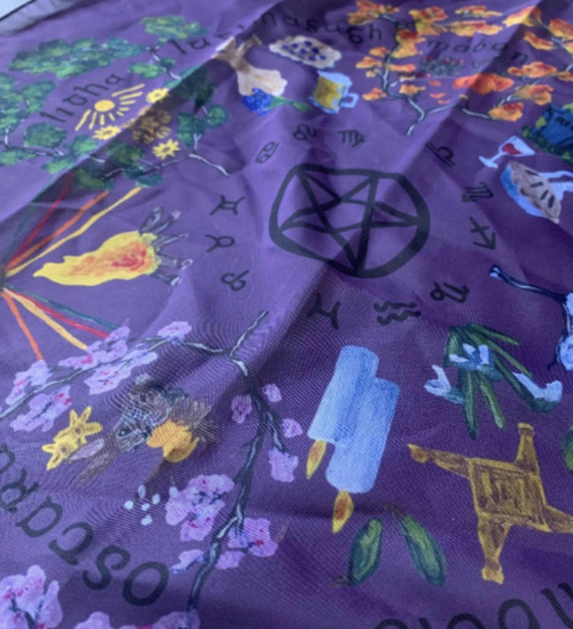 Wheel of the Year Scarf | Altar cloth | Spooky | Pagan