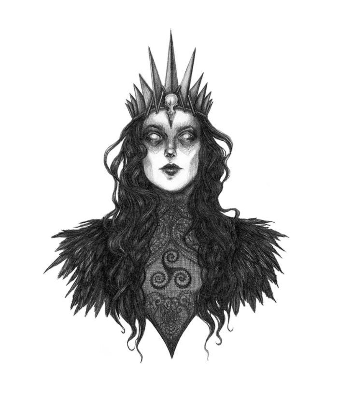 The Morrigan Fine Art Print - Celtic Goddess of War & Death 5x7"