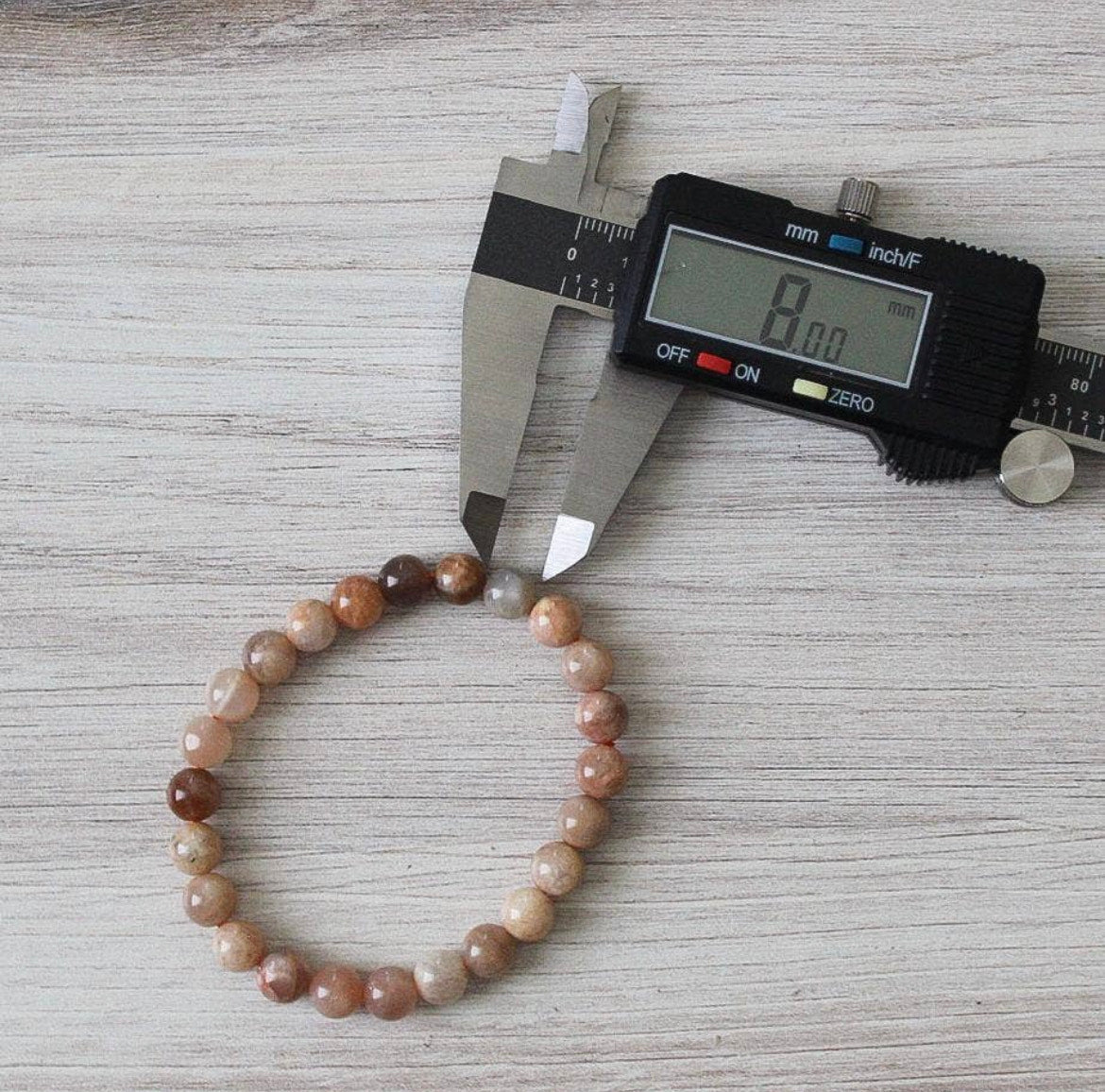 Peach Moonstone Bracelet 8mm - Crystal Bracelet