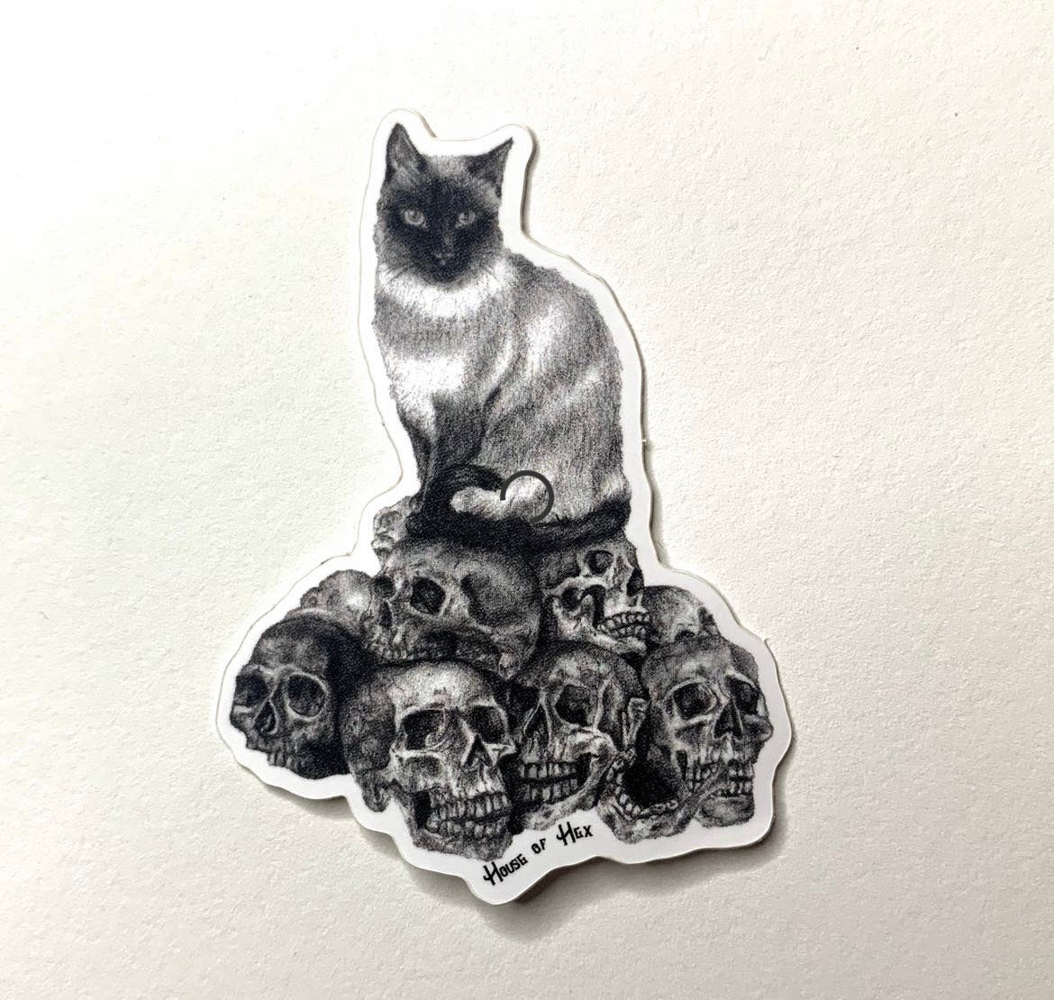 Cat Skull Sticker | dark decor | witchy decor | witch