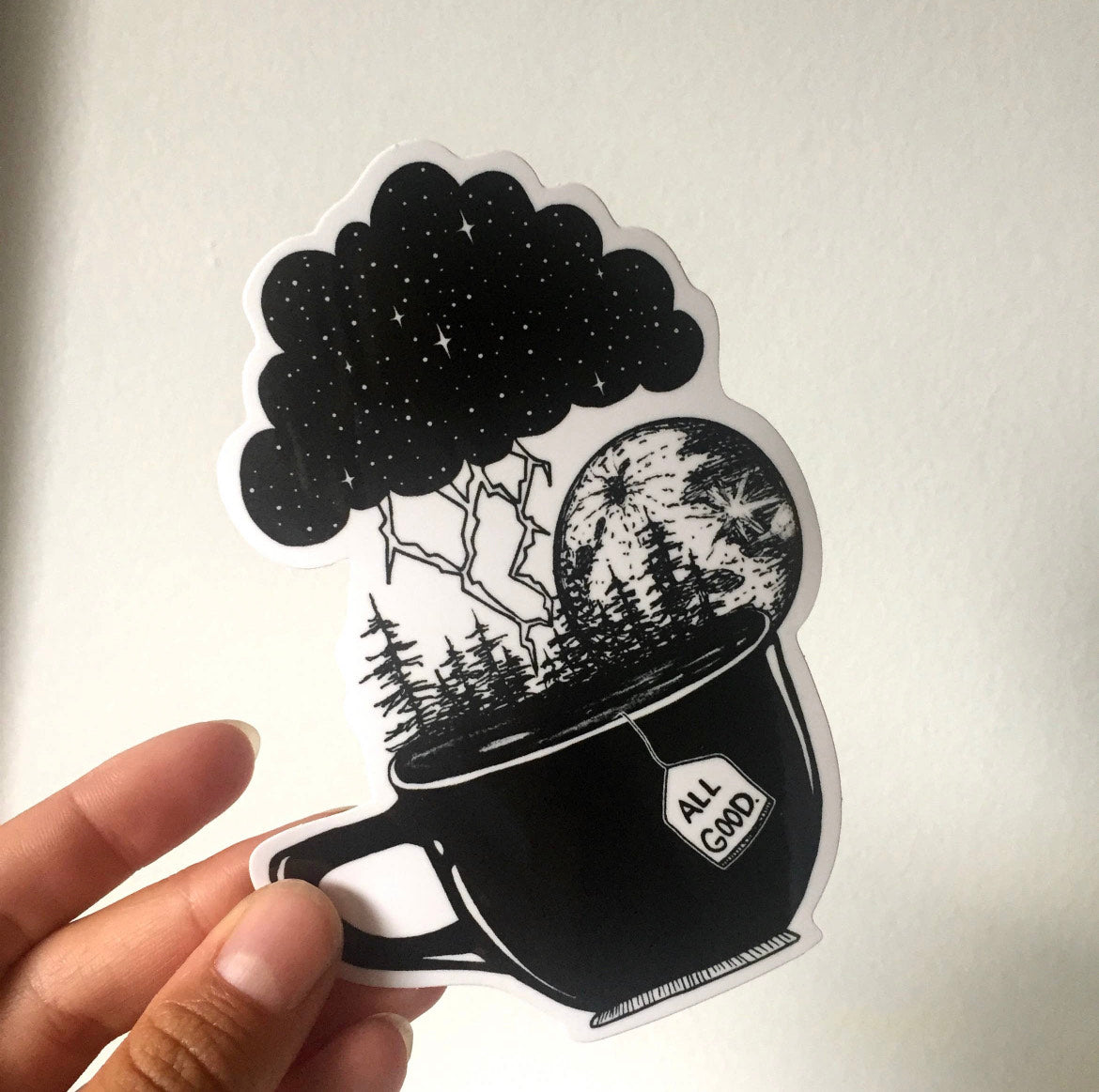 Stickers Waterproof Vinyl - Storm Tea Cup
